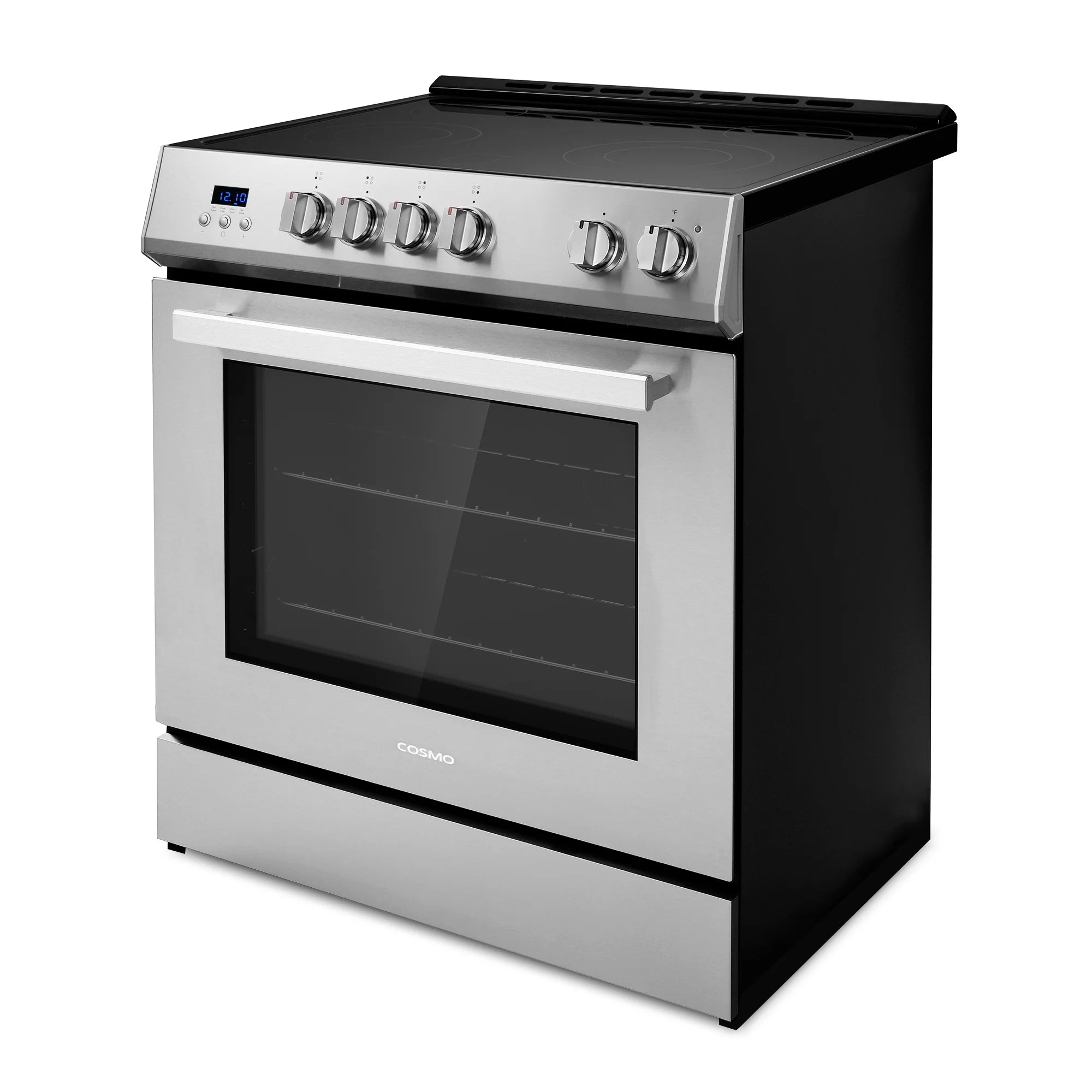 2026 New Cosmo 30 in. Stellar Collection 5.0 cu. ft. Electric Range with 4 Burner Glass Cooktop and Convection Oven in Stainless Steel - Image 6