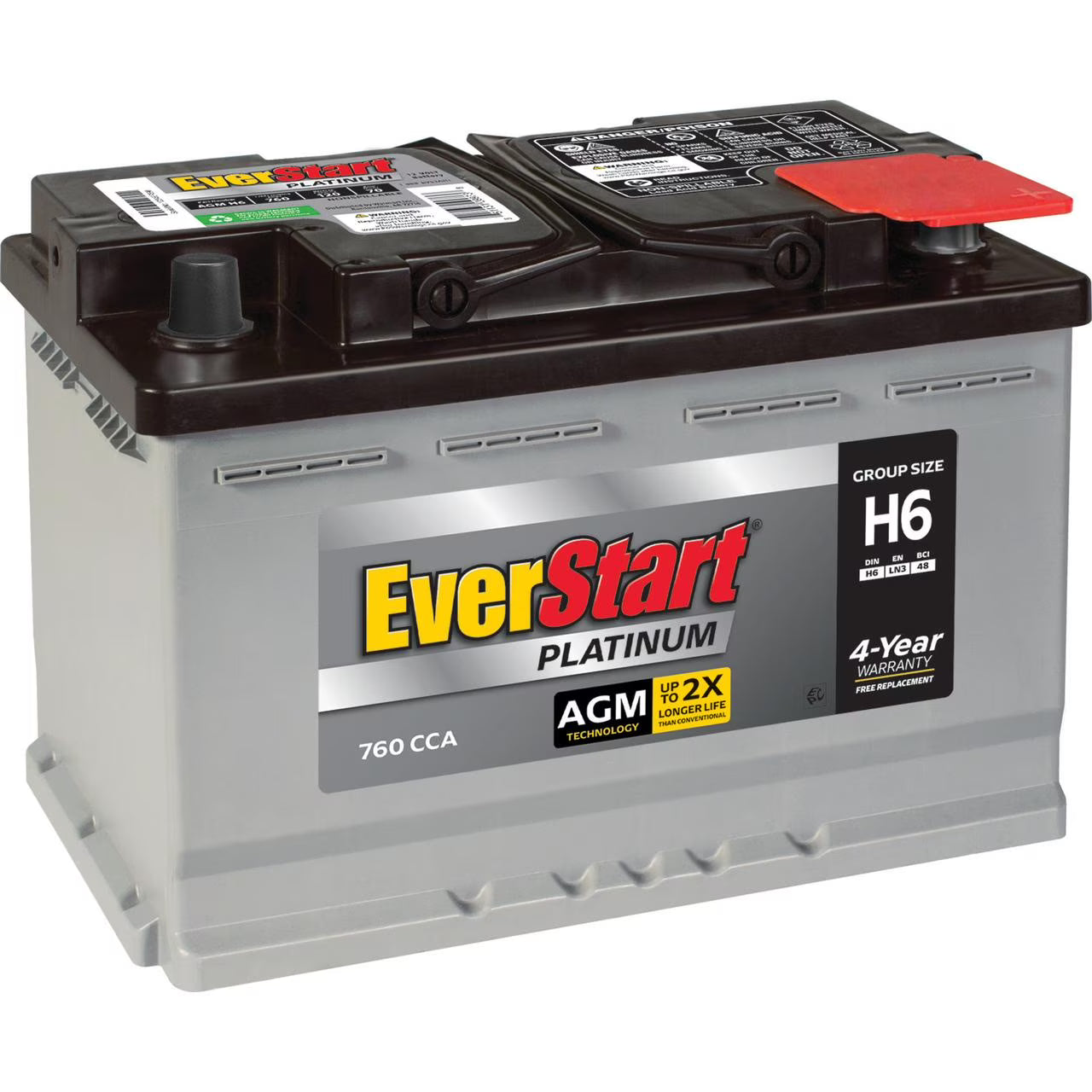 2026 New EverStart Platinum BOXED AGM Automotive Battery, Group Size H6 / LN3 / 48 12 Volt, 760 CCA