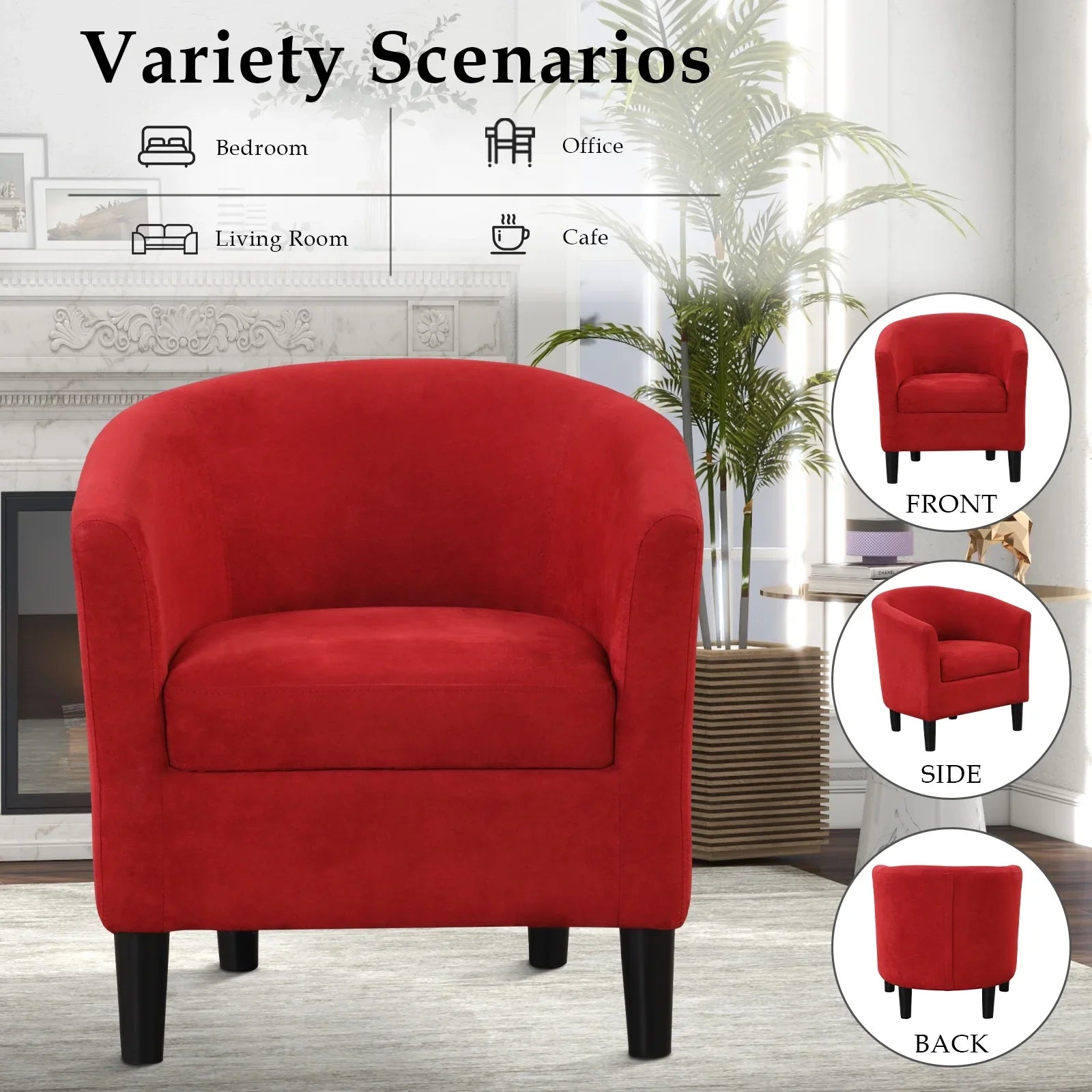 2026 New Bonzy Home Velvet Accent Chair with Ottoman for Living Room,Beige - Image 20