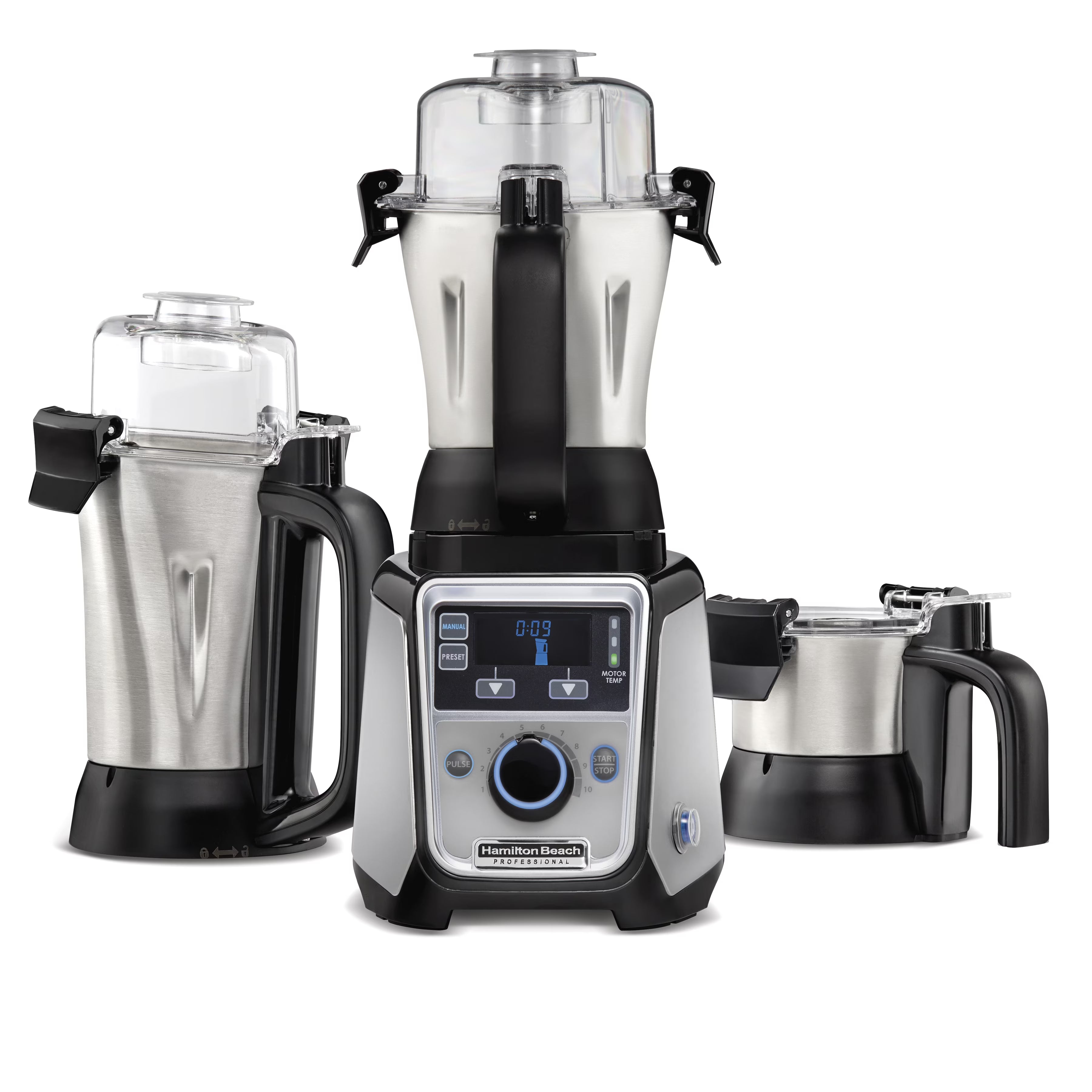 2026 New Hamilton Beach Professional 2.2 HP 120V Juicer Mixer Grinder with 3 Stainless Steel Jars, 1.5 Liters, Model 58770