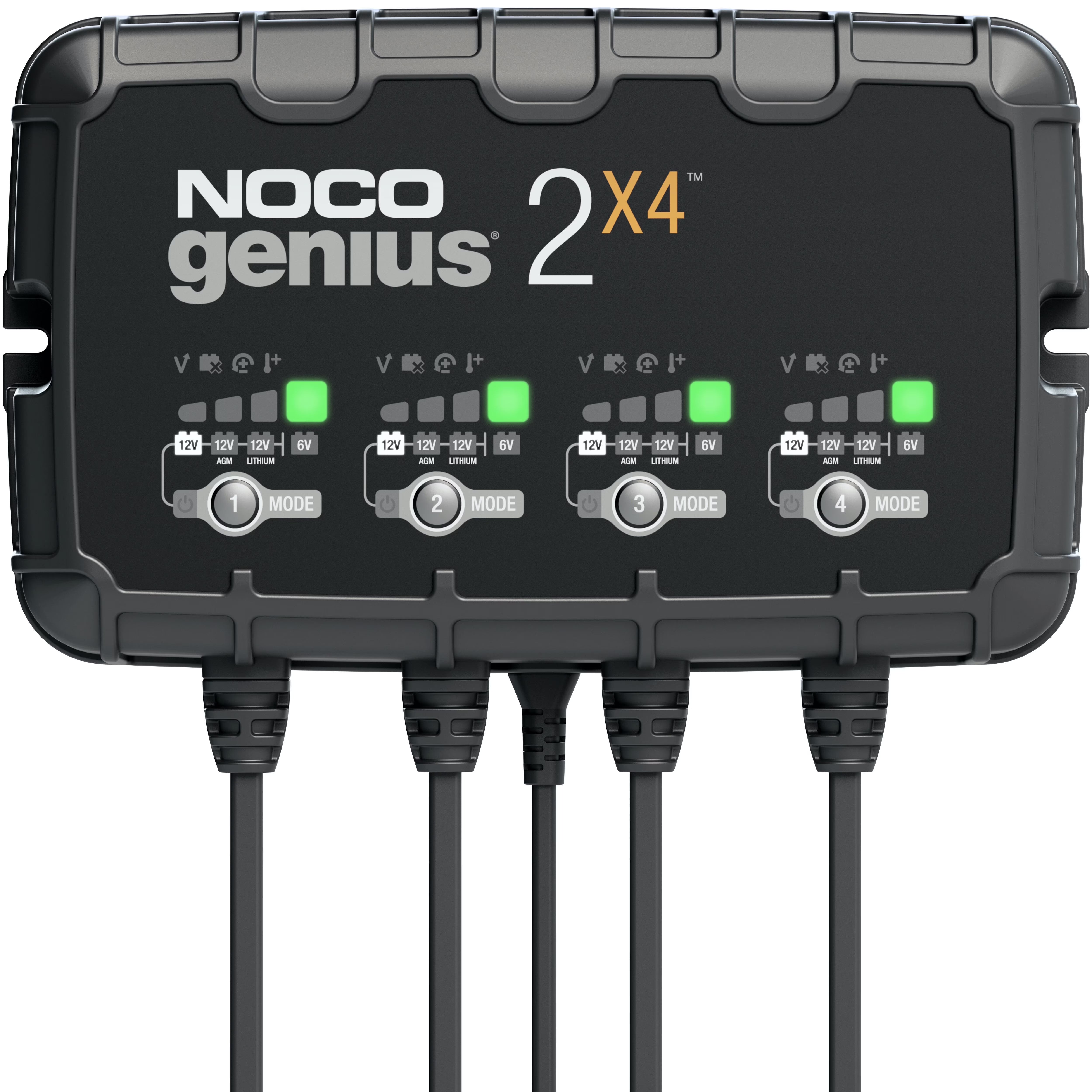 2026 New NOCO GENIUS2X4: 4-Bank 8A (2A/Bank) 6V/12V Smart Battery Charger, Maintainer and Desulfator