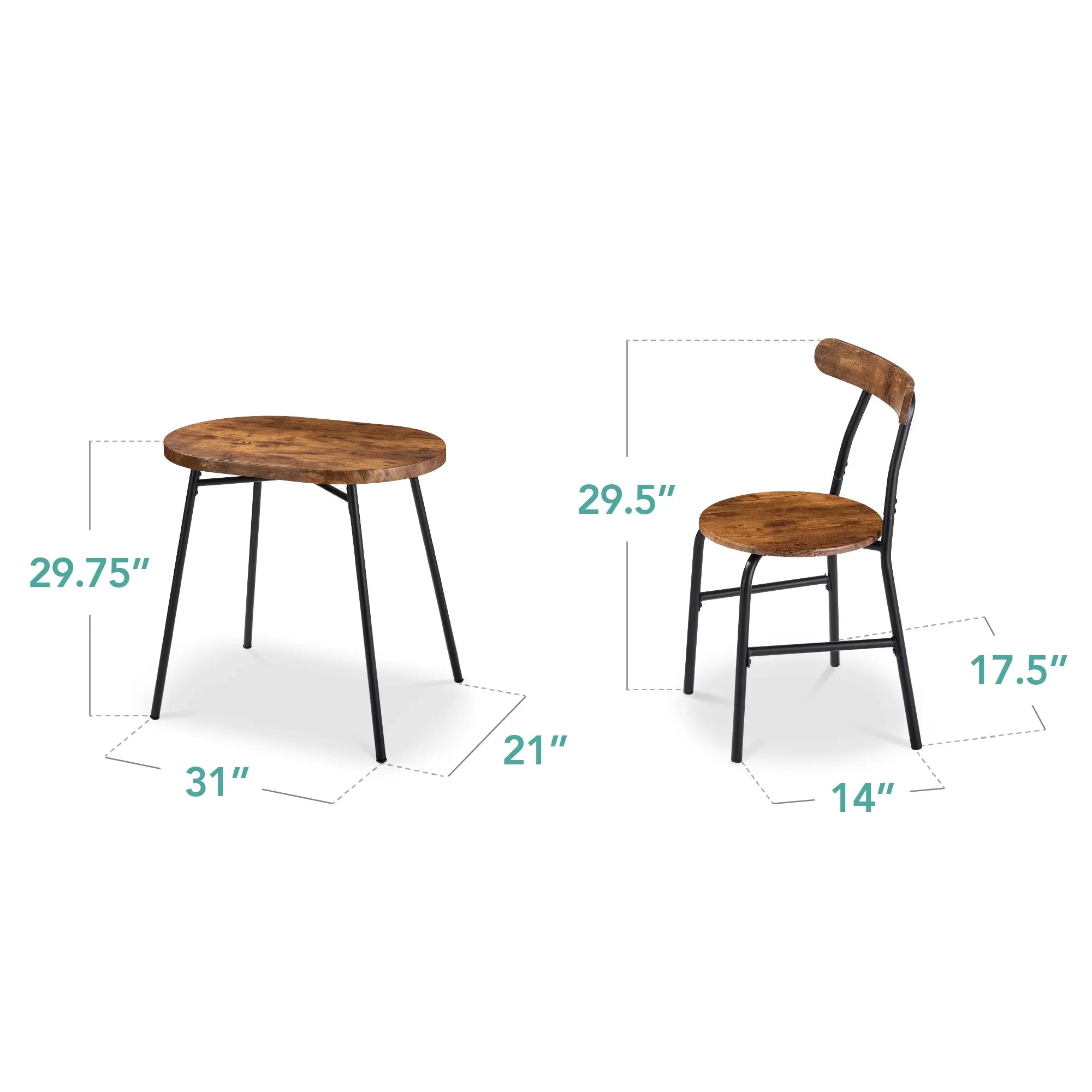 2026 New Best Choice Products 3-Piece Modern Oval Dining Table Set, Small Kitchen Dinette w/ 2 Chairs - Black/Black - Image 64