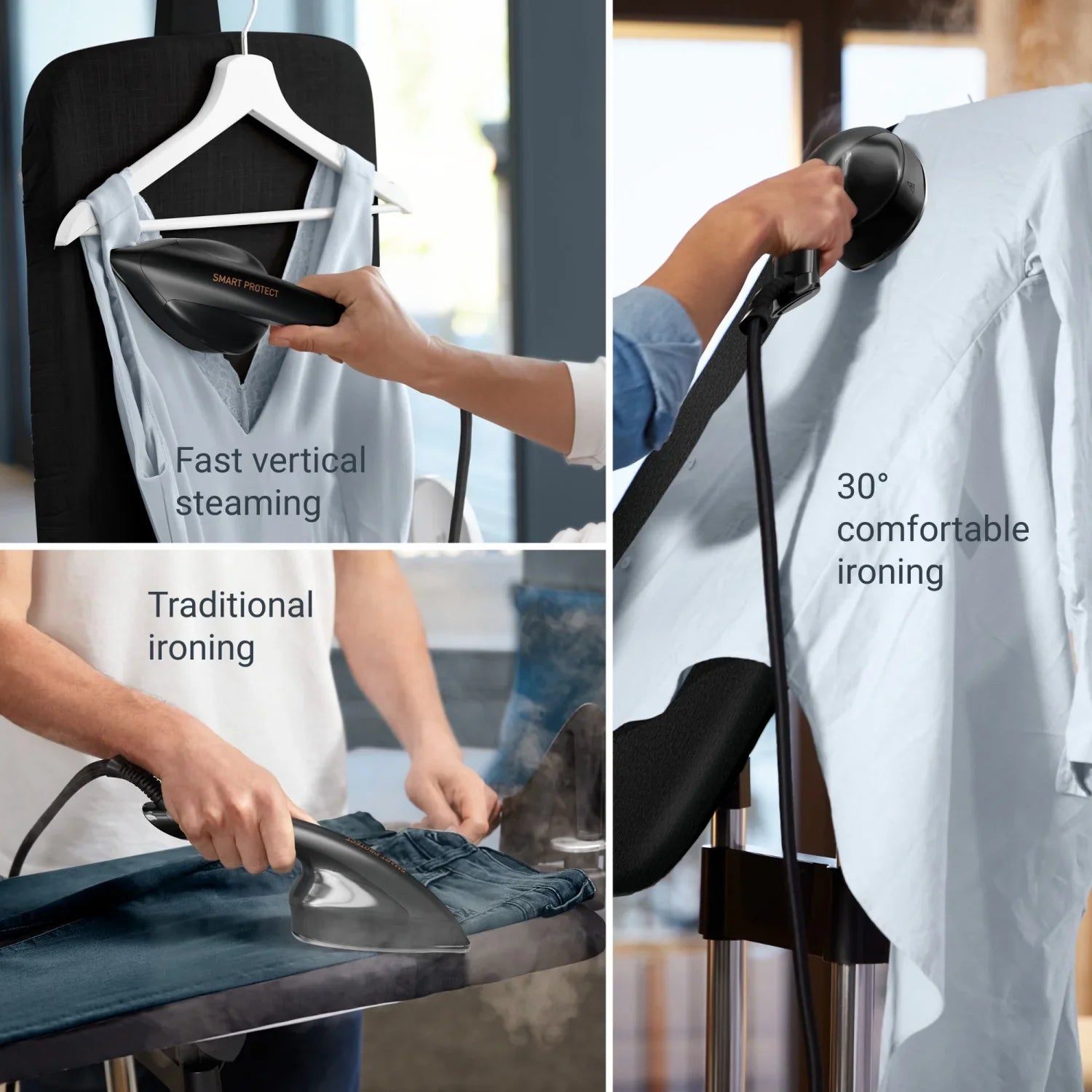 2026 New Rowenta IXEO Full Size Steamer for Clothes with Ironing Board, Garment Steamer, 65 Inch, 1500 Watts, Portable, QR1410 - Image 6