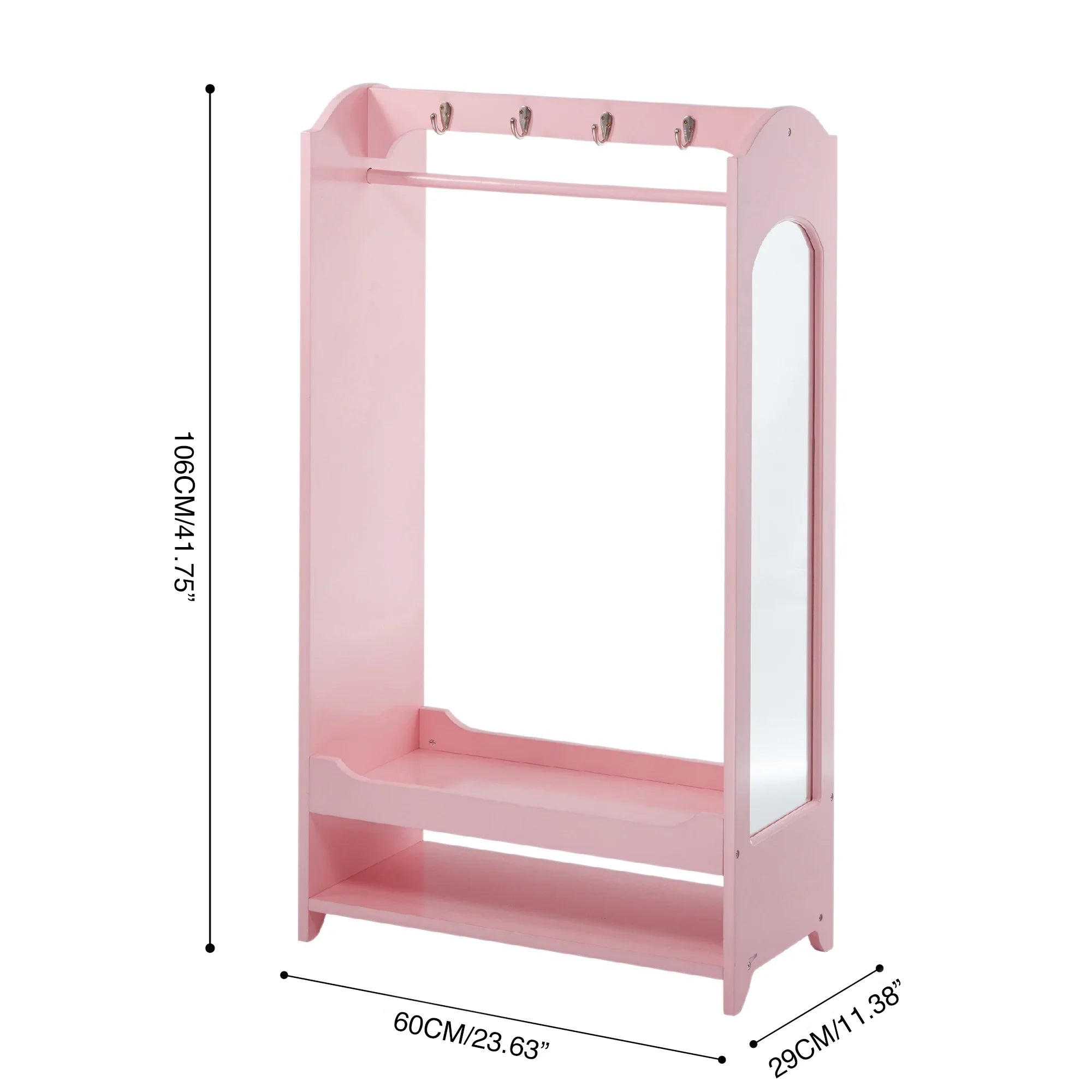 2026 New Fantasy Fields Little Princess Bella Wooden Open Armoire, Pink - Image 7