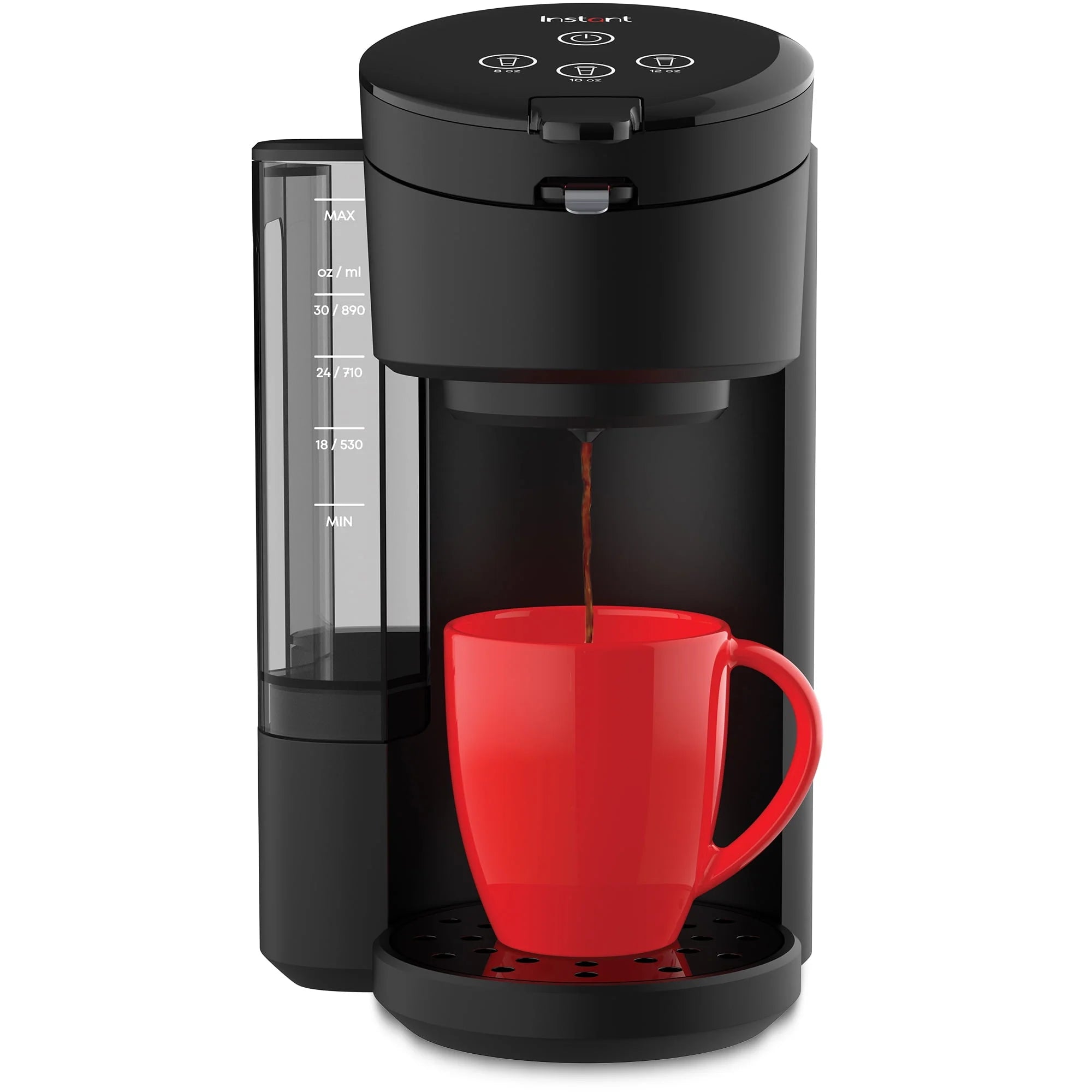 2026 New Instant Solo Café 2-in-1 Single Serve Coffee Maker for K-Cup Pods and Ground Coffee, Black