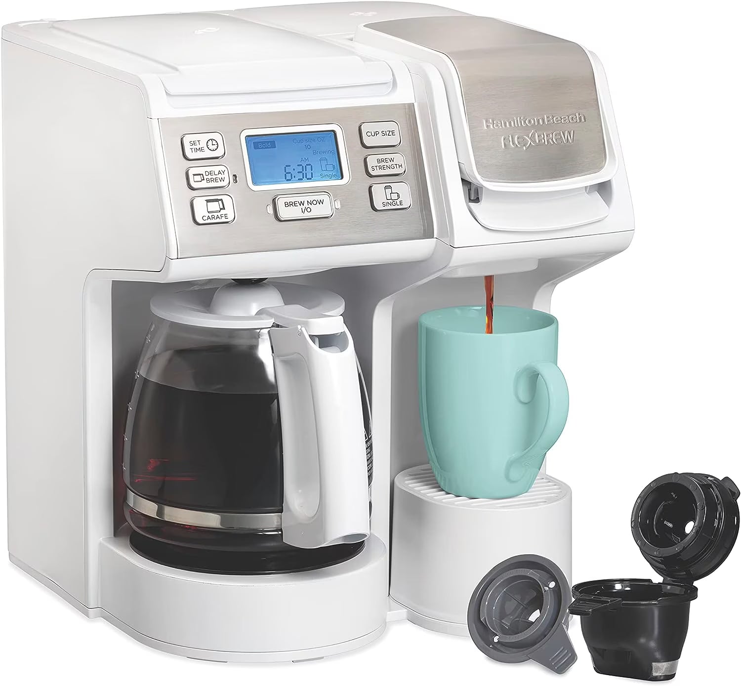 2026 New Hamilton Beach 49976 FlexBrew Trio 2-Way Coffee Maker, Compatible with K-Cup Pods or Grounds, Combo, Single Serve & Full 12c Pot, Black - Image 3