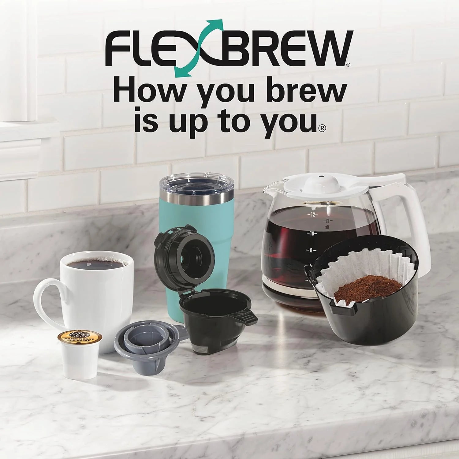2026 New Hamilton Beach 49976 FlexBrew Trio 2-Way Coffee Maker, Compatible with K-Cup Pods or Grounds, Combo, Single Serve & Full 12c Pot, Black - Image 10
