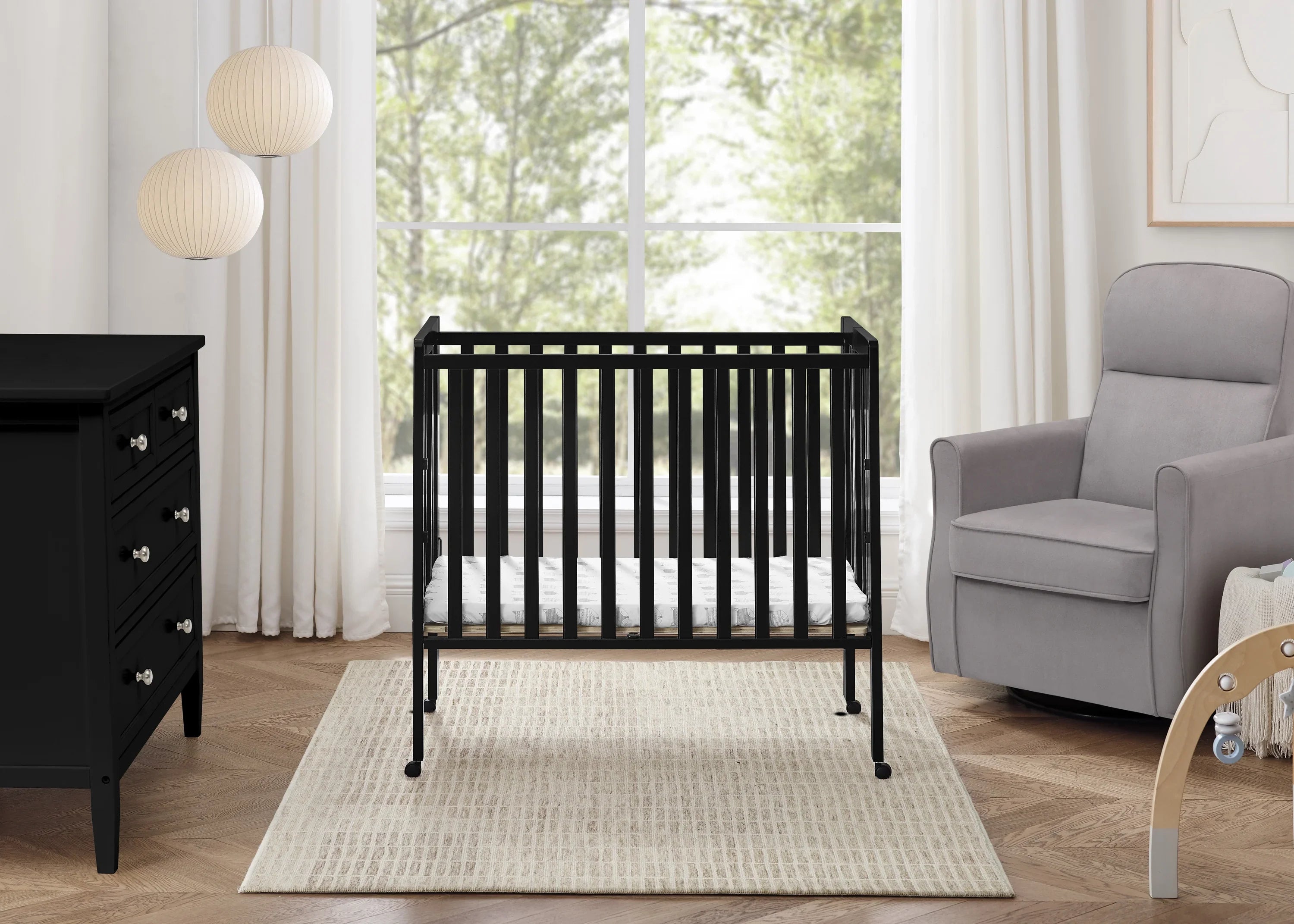 2026 New Delta Children Lee Portable Folding Mini Crib with 1.5-Inch Mattress - Greenguard Gold Certified, Bianca White - Image 41