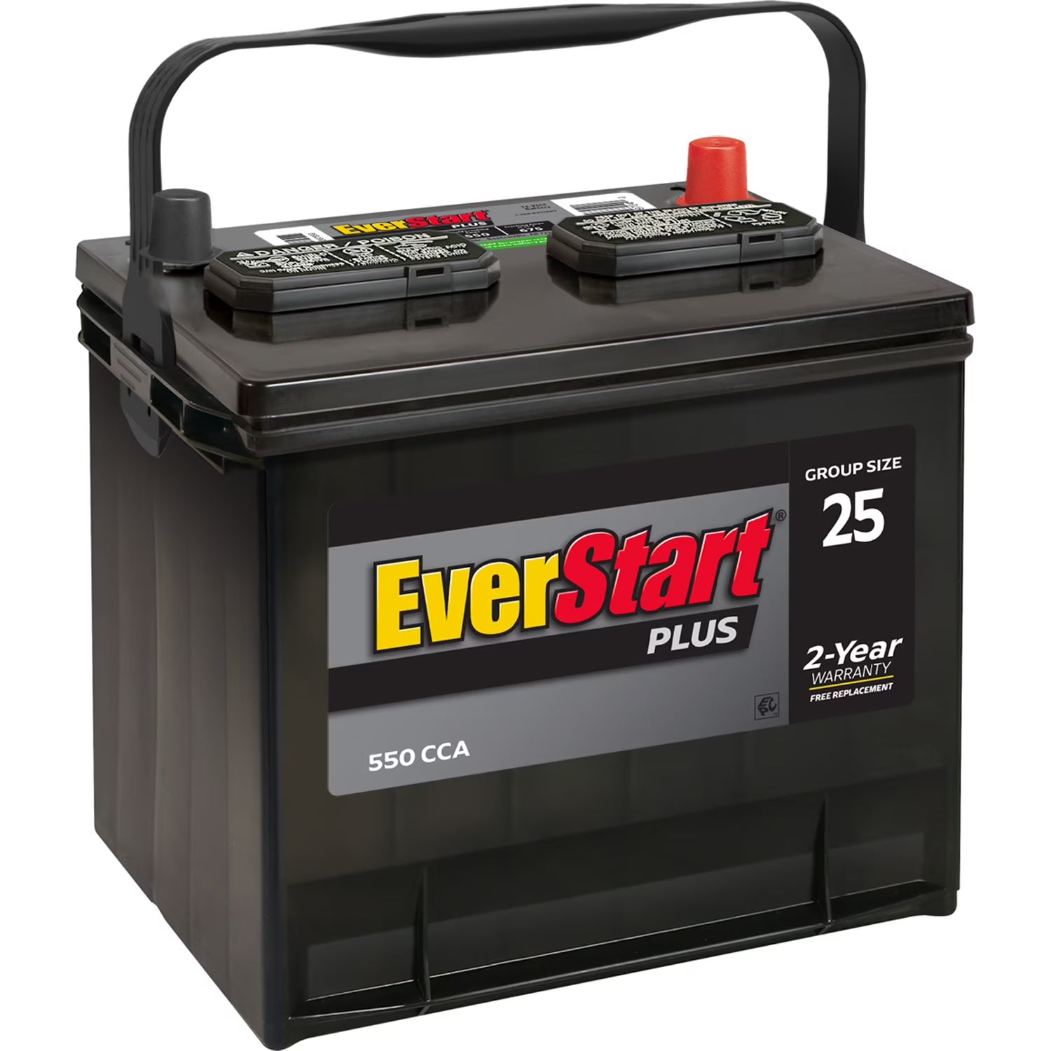 2026 New EverStart Plus Lead Acid Automotive Battery, Group Size 25 12 Volt, 550 CCA