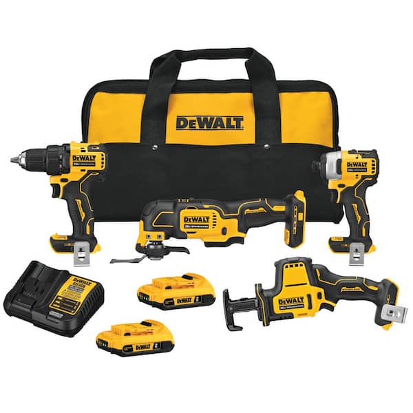 2026 New ATOMIC 20V MAX Cordless Brushless 4 Tool Combo Kit, (2) 2.0Ah Batteries, Charger, and Bag