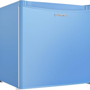 2026 New Upstreman 1.7 Cu.ft Mini Fridge with Freezer, Dorm Essentials, Adjustable Thermostat, Energy Saving, Low Noise, Single Door Compact Refrigerator for Dorm, Office, Bedroom, Blue-FR17