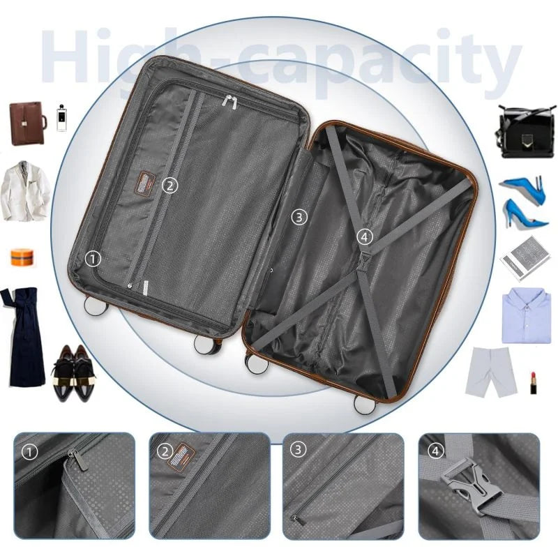 2026 New Luggage Sets 6 Piece with Duffel Bags, Hardside Expandable Suitcases with Spinner Wheels TSA Lock, Cream - Image 15