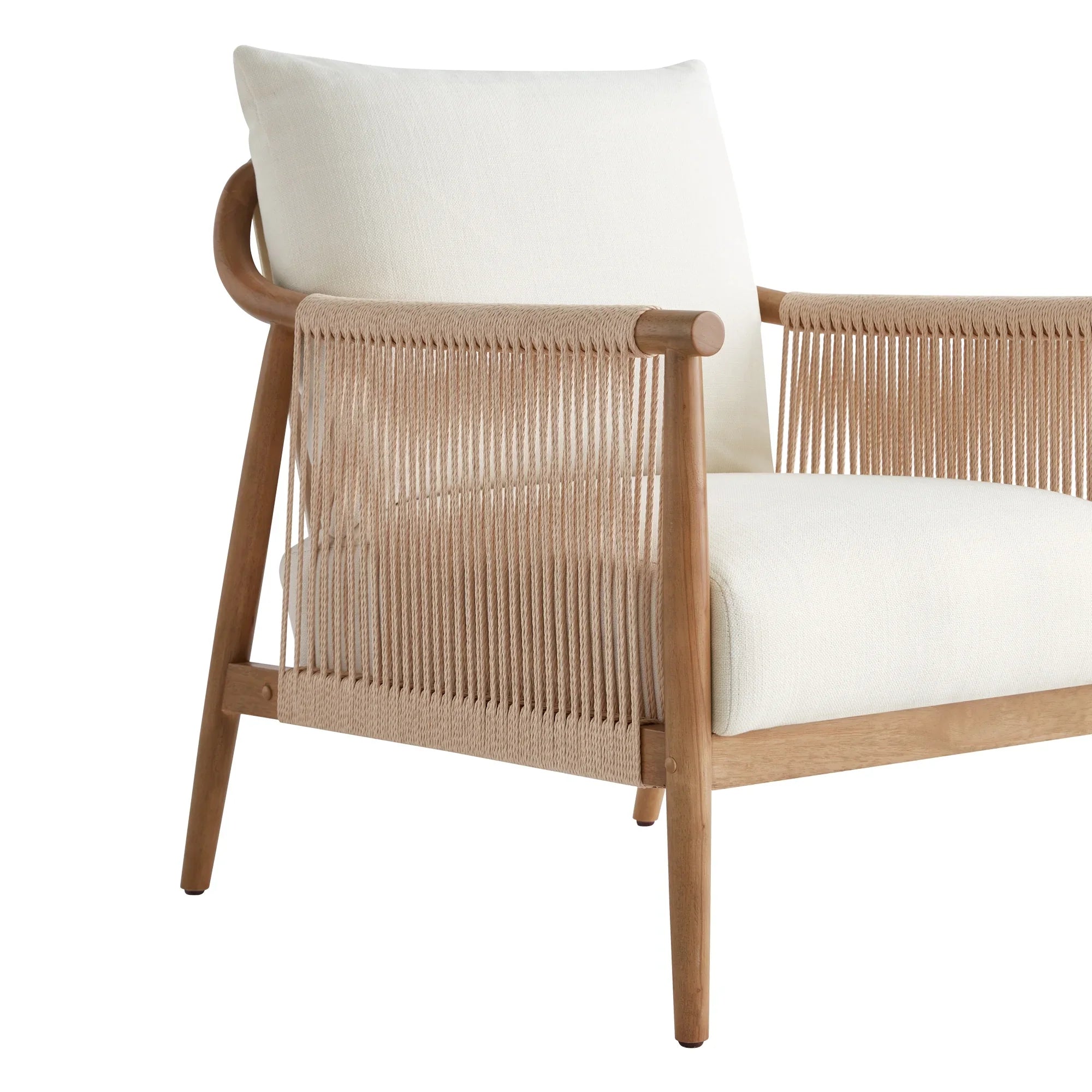 2026 New CHITA Modern Accent Chair, Braid Armchair Living Room Chair, Cream - Image 5