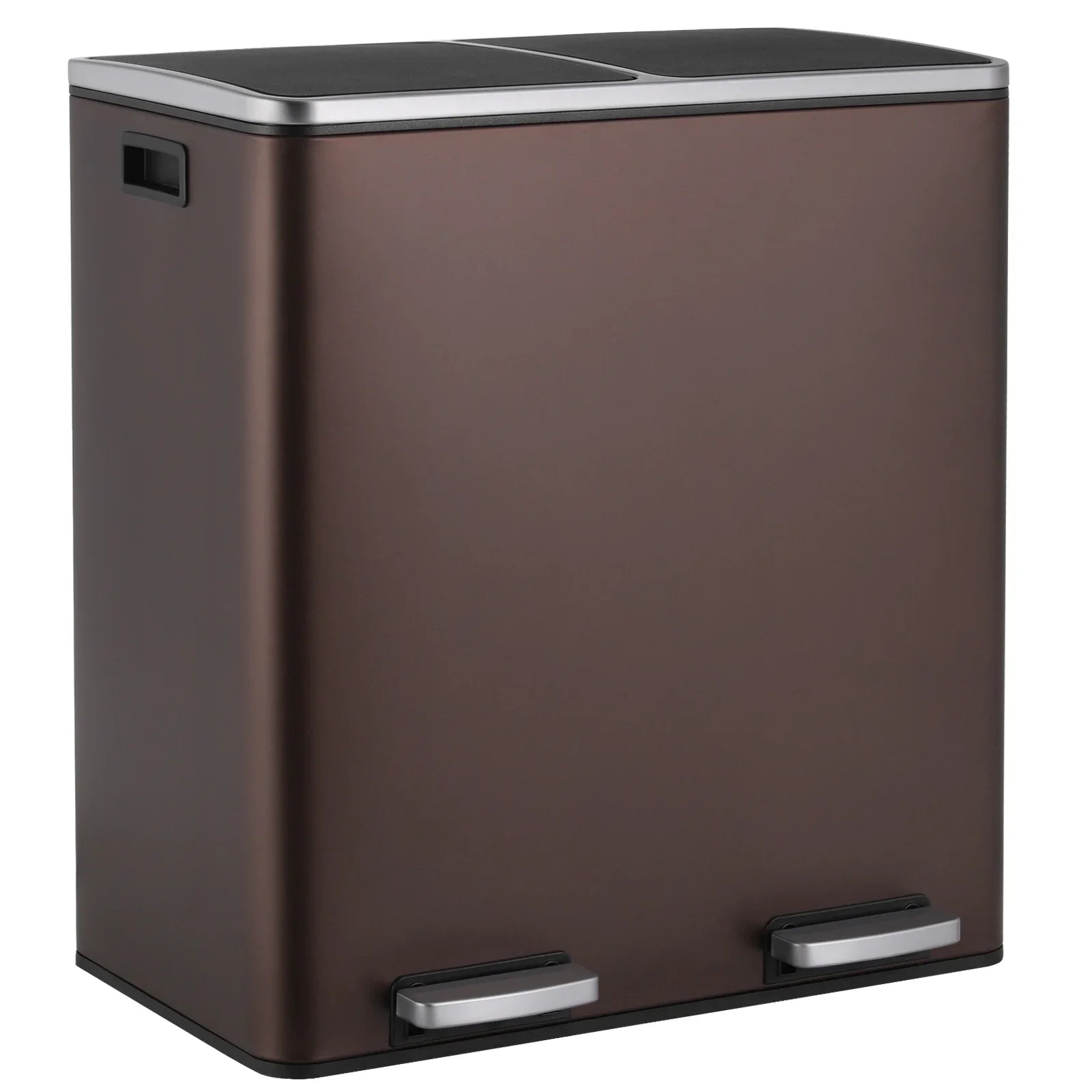 2026 New LAZY BUDDY Dual Garbage Can, Stainless Steel 16 Gallon Step Kitchen Trash Can with Soft-Close Lid, Double Compartment Garbage Recycling Bin - Image 44