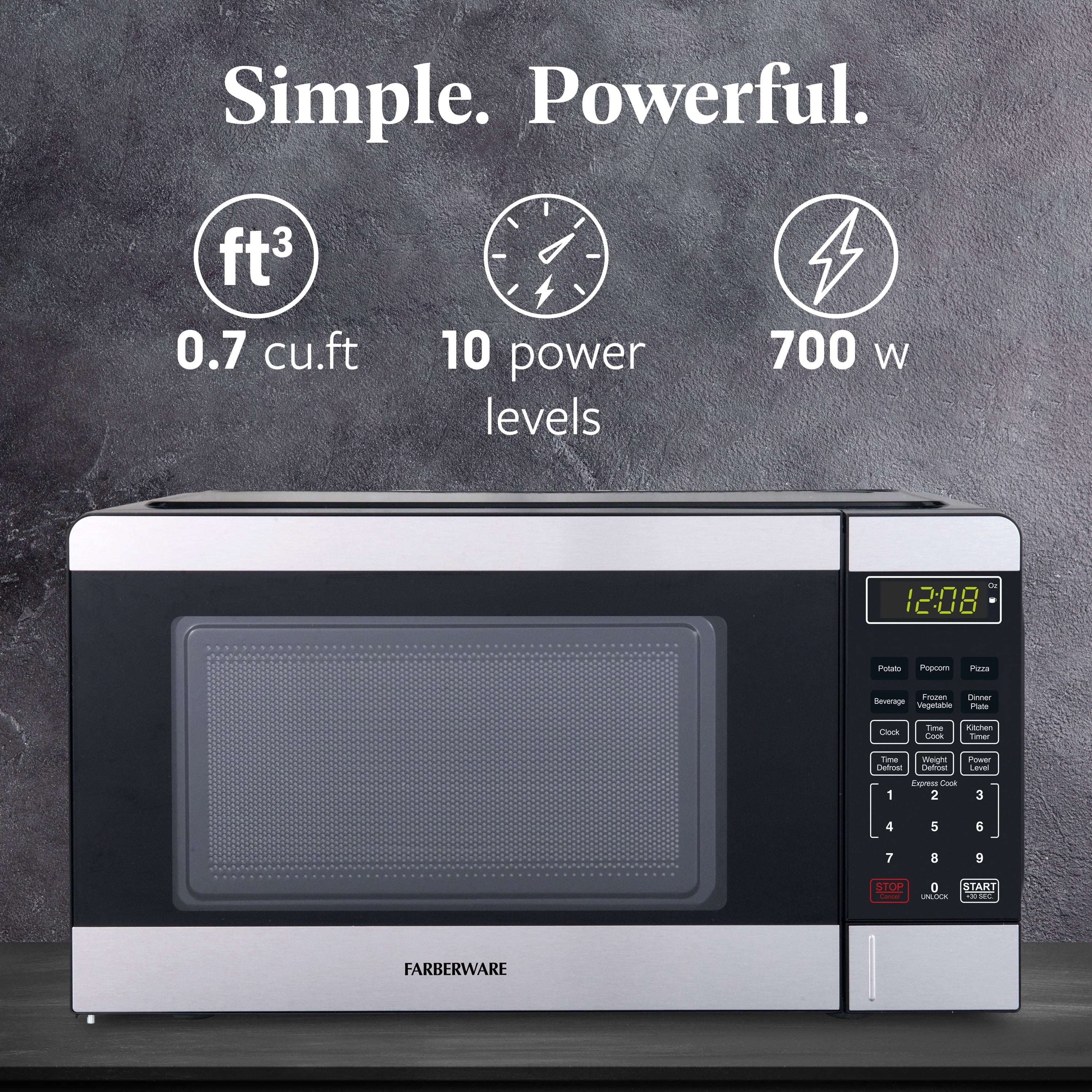 2026 New Farberware Countertop Microwave Ov 1100 Watts, 2.2 cu ft - Smart Sensor With LED Lighting and Child Lock - Perfect for Apartments and Dorms - Easy Clean Black Interior, Stainless Steel - Image 50