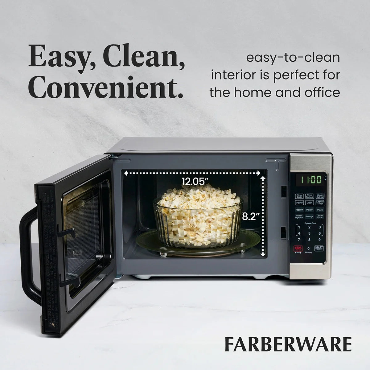 2026 New Farberware 1.1 Cu. Ft. 1000-Watt Compact Microwave Oven, Black - Image 17