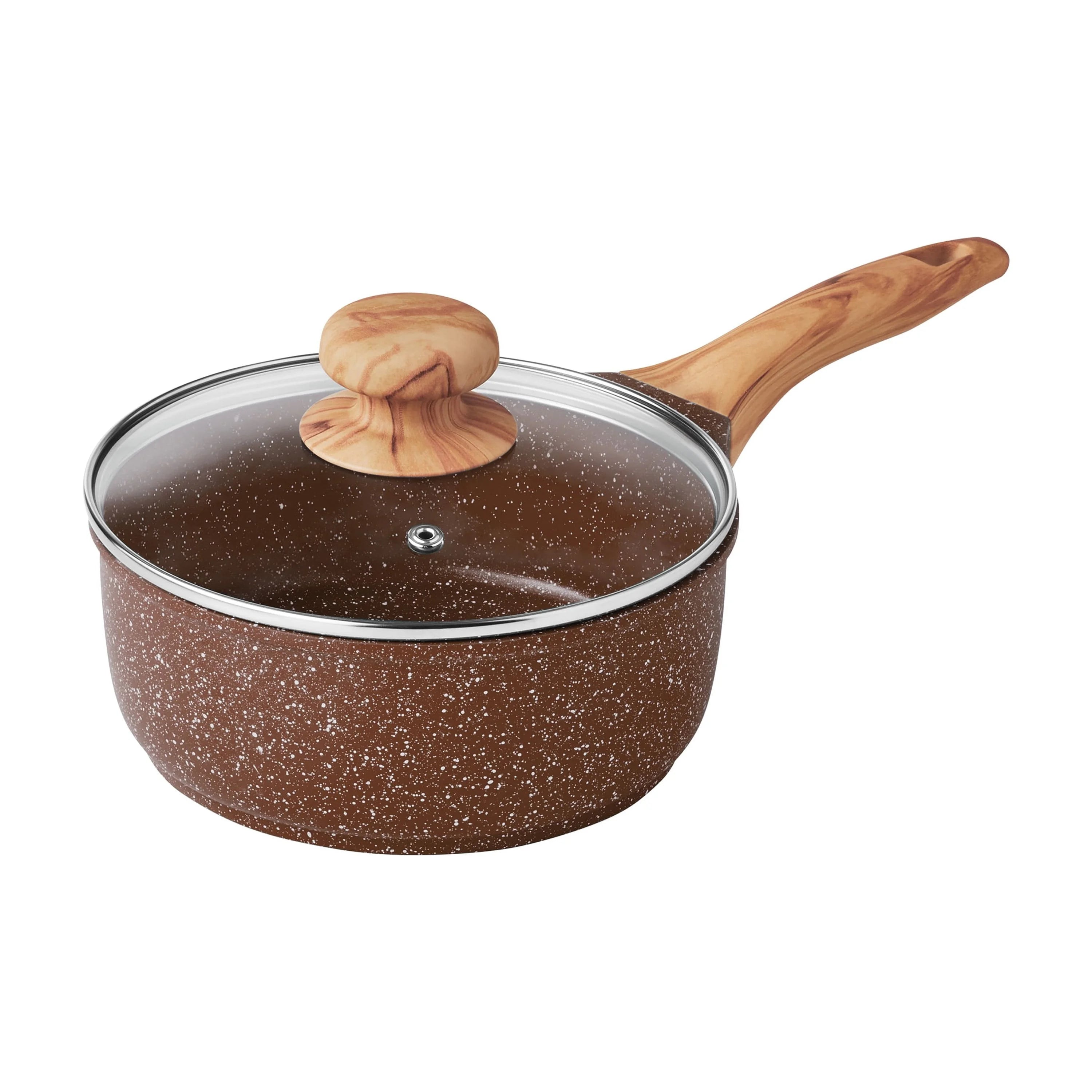 2026 New The Pioneer Woman Prairie Signature 14-Piece Cast Aluminum Cookware Set, Brown Speckle - Image 6