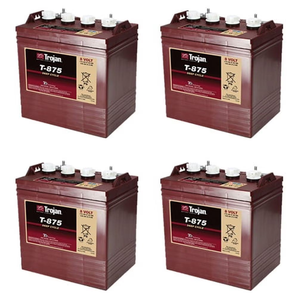 2026 New Trojan T-875 8V 170Ah Flooded Lead Acid GC2 Deep Cycle Battery x4