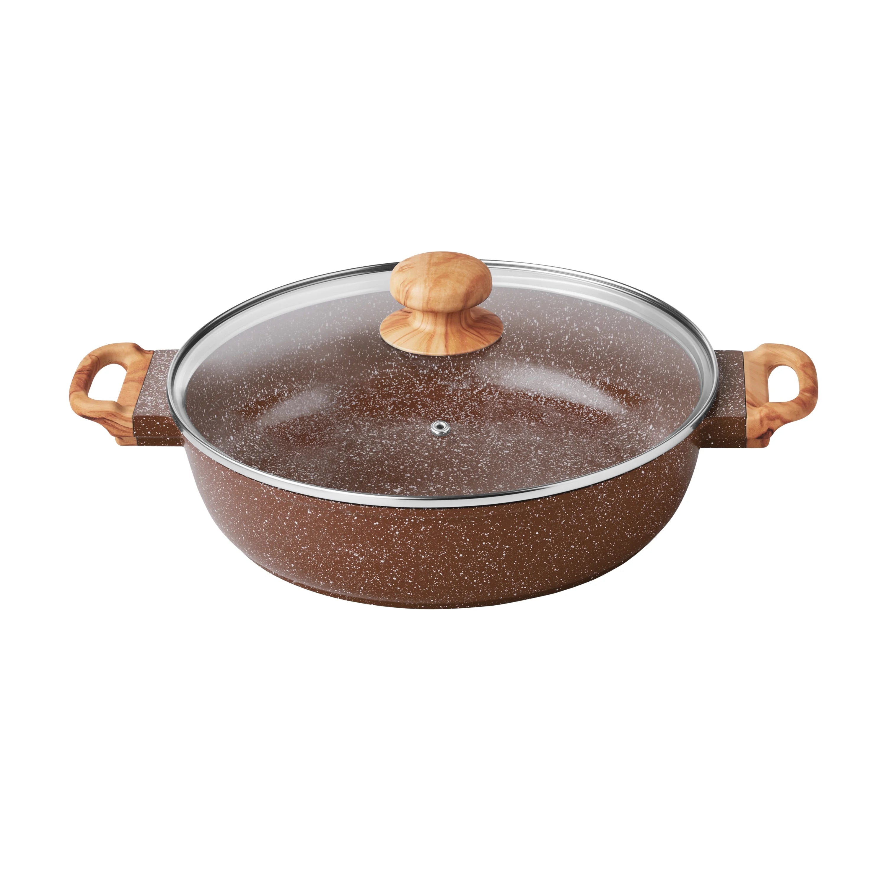 2026 New The Pioneer Woman Prairie Signature 14-Piece Cast Aluminum Cookware Set, Brown Speckle - Image 8