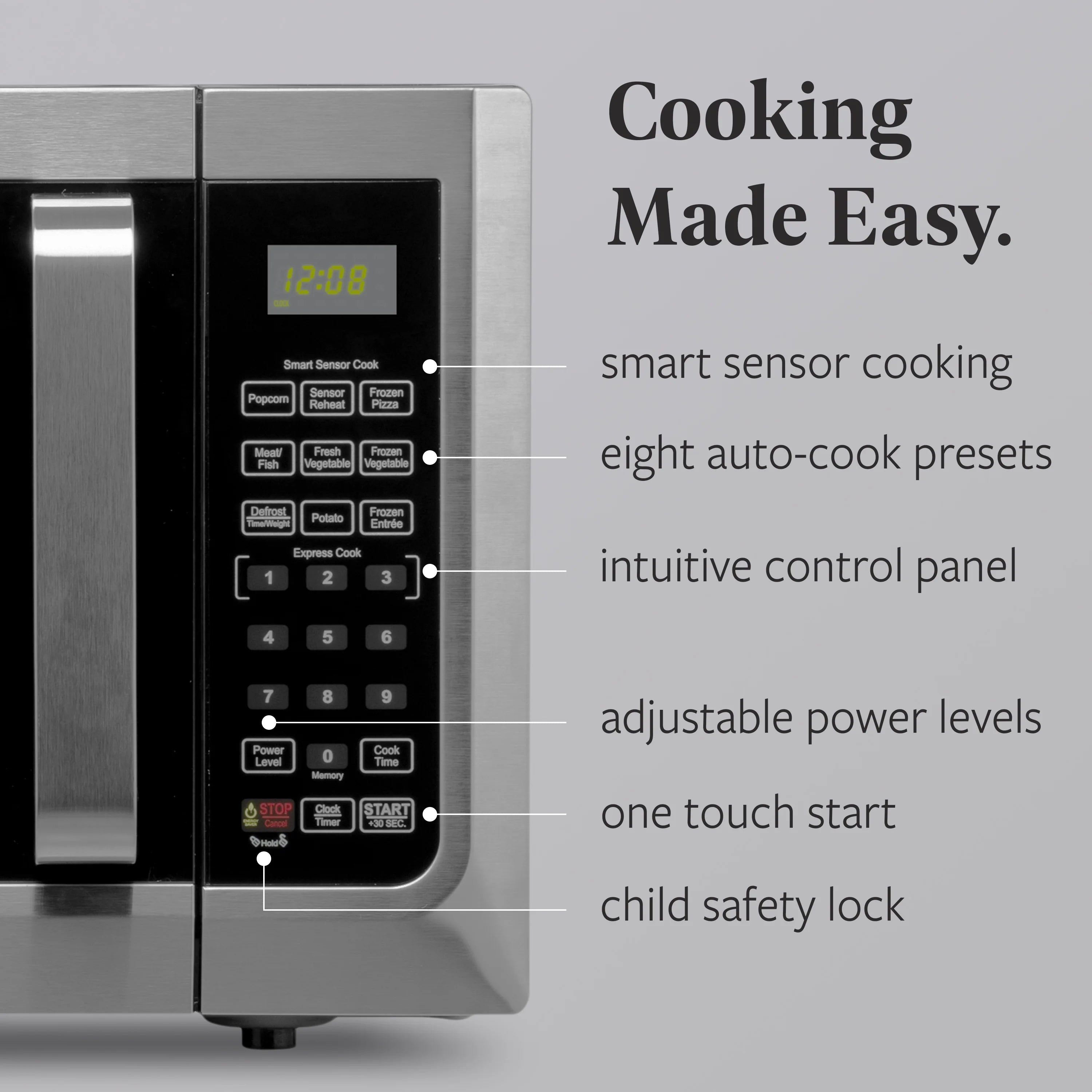 2026 New Farberware Countertop Microwave Ov 1100 Watts, 2.2 cu ft - Smart Sensor With LED Lighting and Child Lock - Perfect for Apartments and Dorms - Easy Clean Black Interior, Stainless Steel - Image 25