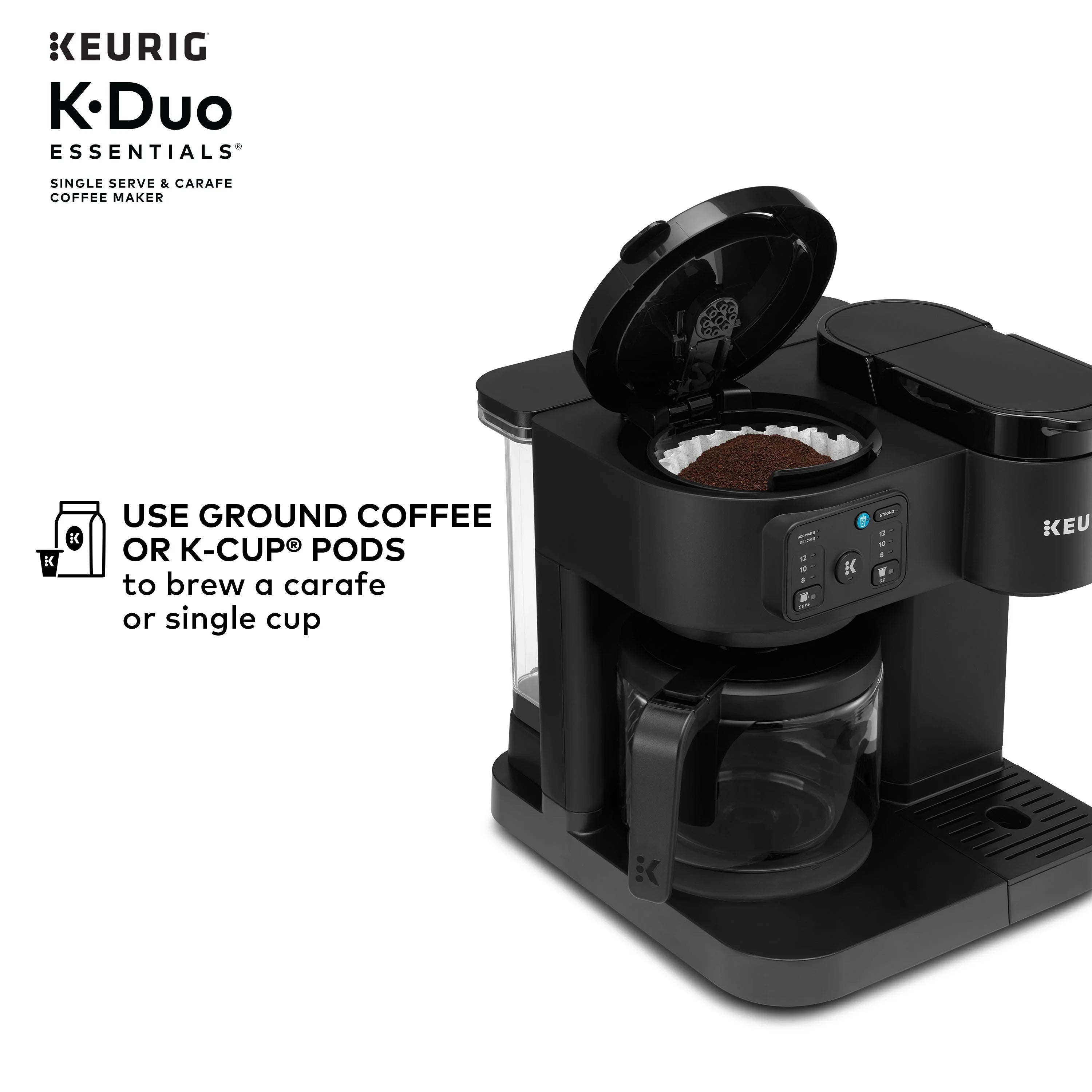 2026 New Keurig K-Duo Essentials, Hot & Iced Single-Serve K-Cup Pod Coffee Maker & Carafe, Moonlight Grey - Image 13