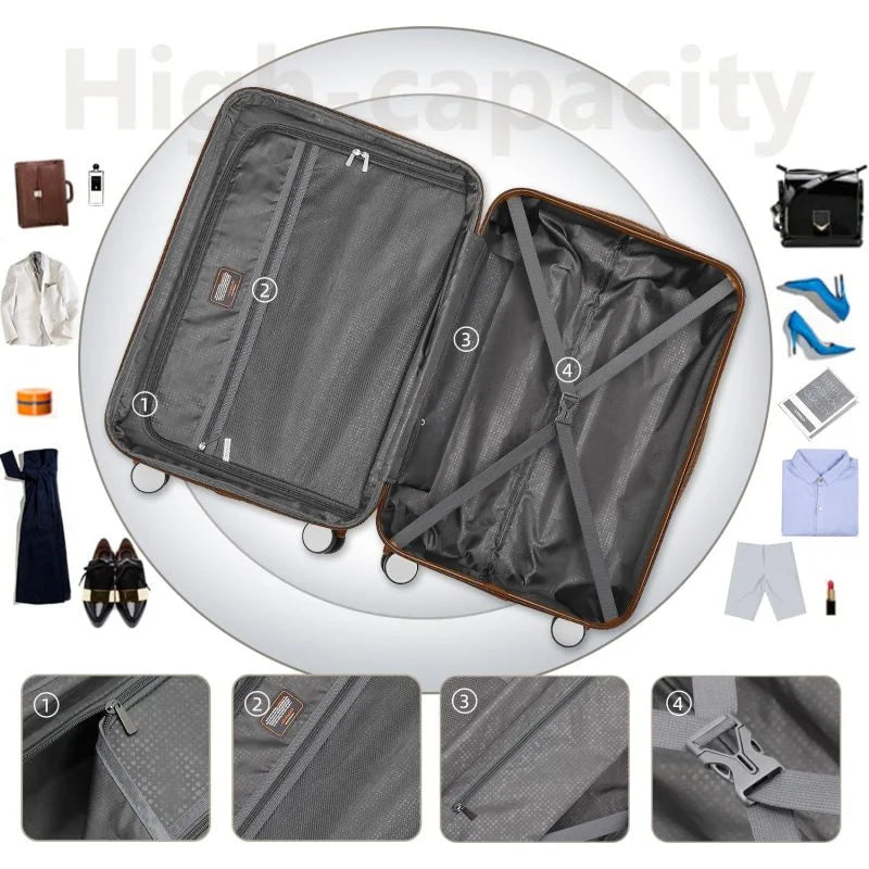 2026 New Luggage Sets 6 Piece with Duffel Bags, Hardside Expandable Suitcases with Spinner Wheels TSA Lock, Cream - Image 17