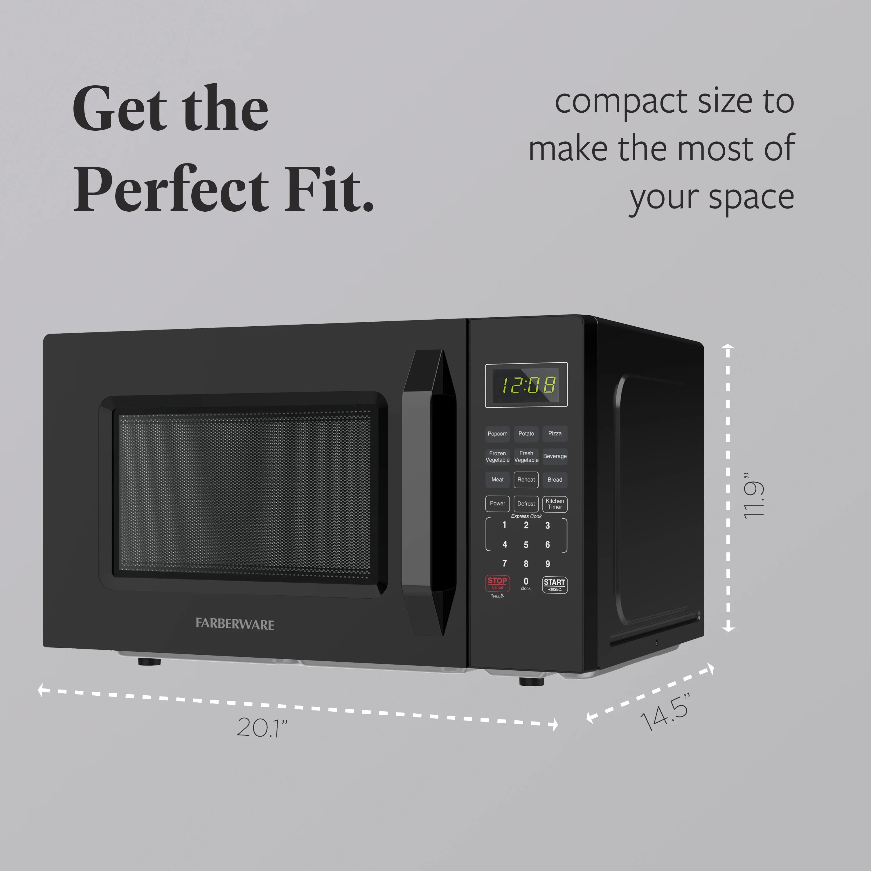 2026 New Farberware 1.1 Cu. Ft. 1000-Watt Compact Microwave Oven, Black - Image 6