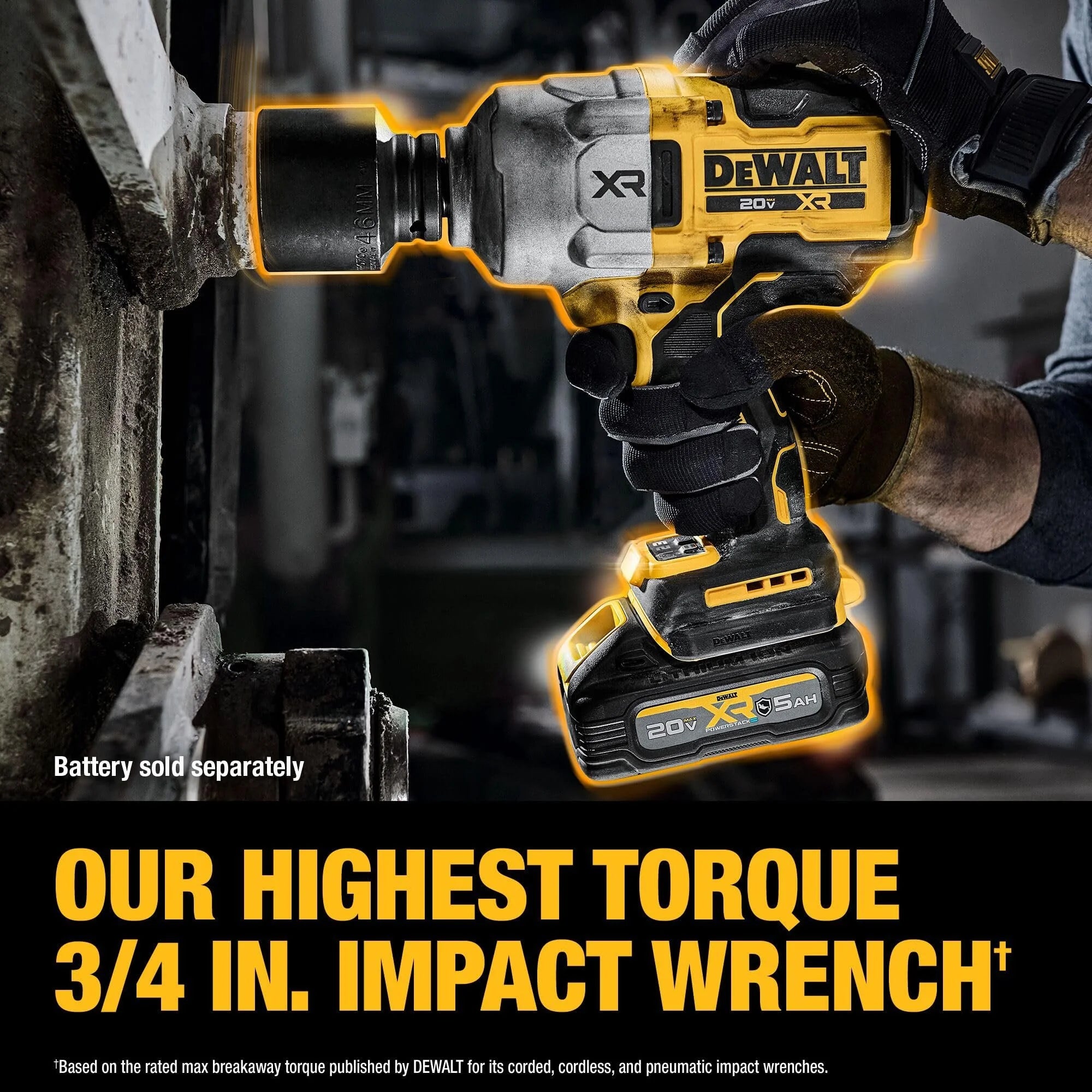 2026 New DEWALT 20V MAX XR Brushless Cordless 3/4 In. High Torque Impact Wrench with Hog Ring Anvil Tool Only DCF964B - Image 4