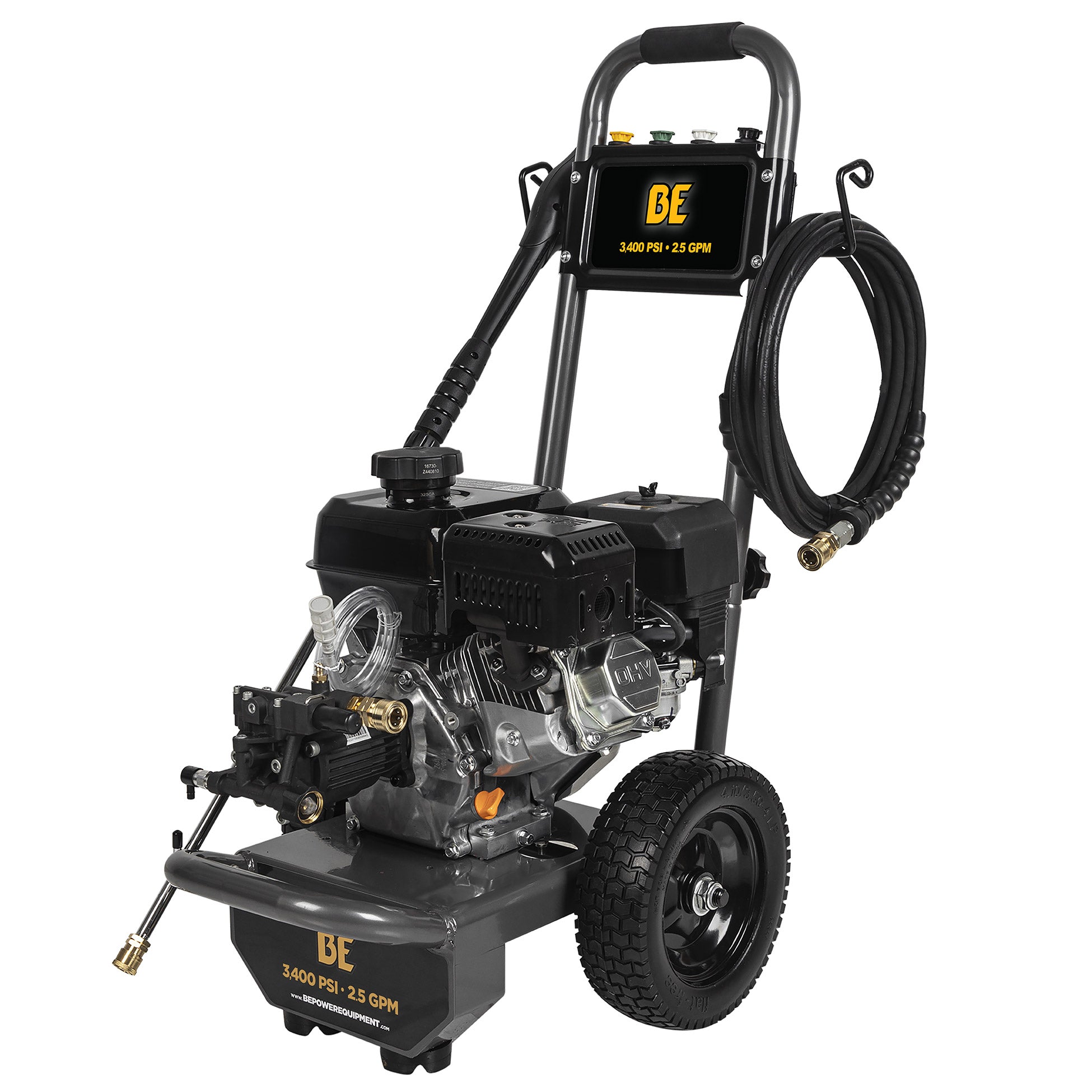 2026 New BE Power 3,400 PSI 2.5 GPM, 223cc, Cold Water Gas Pressure Washer