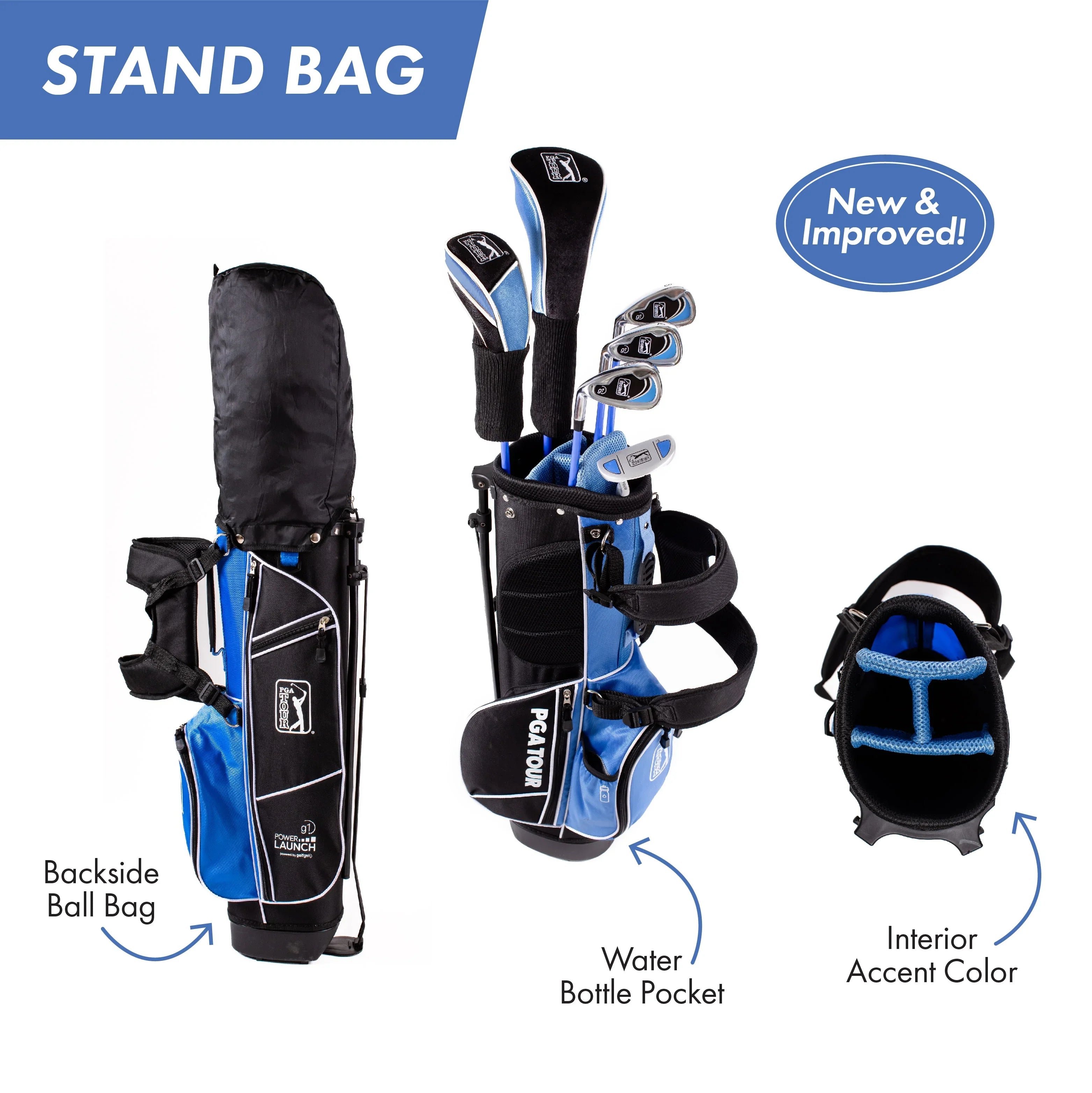 2026 New PGA Tour Right-Handed 10 Piece Kids Golf Club Stand Bag Set; Player Height 4'8 - 5'2", Ages 8-12 - Image 12