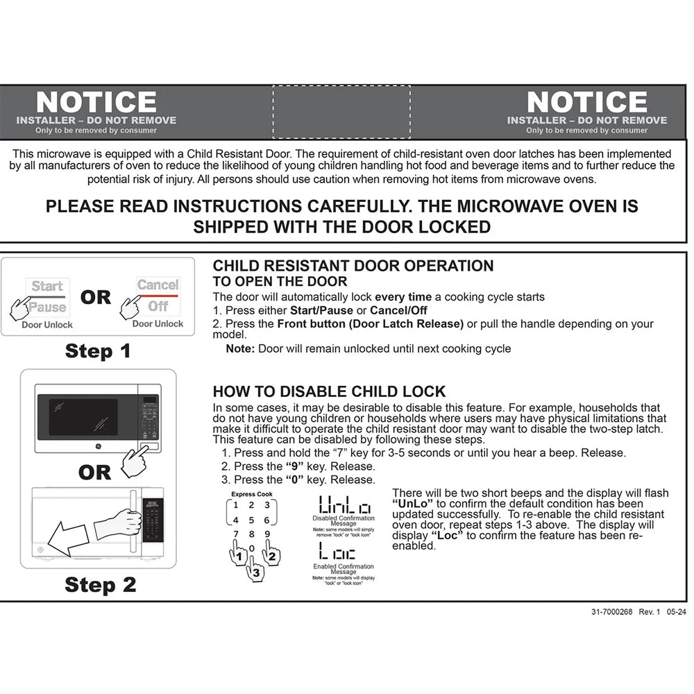 2026 New GE GCST11N1WSS 1.1 cu. ft. Countertop Microwave Oven 950 Watts Stainless Steel Bundle with 2 YR CPS Enhanced Protection Pack and Deco Chef Pair of Red Heat Resistant Oven Mitt - Image 11