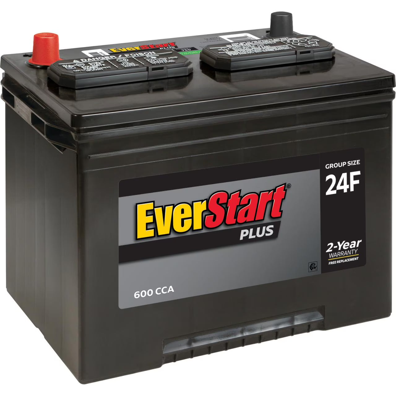 2026 New EverStart Plus Lead Acid Automotive Battery, Group Size 24F 12 Volt, 600 CCA
