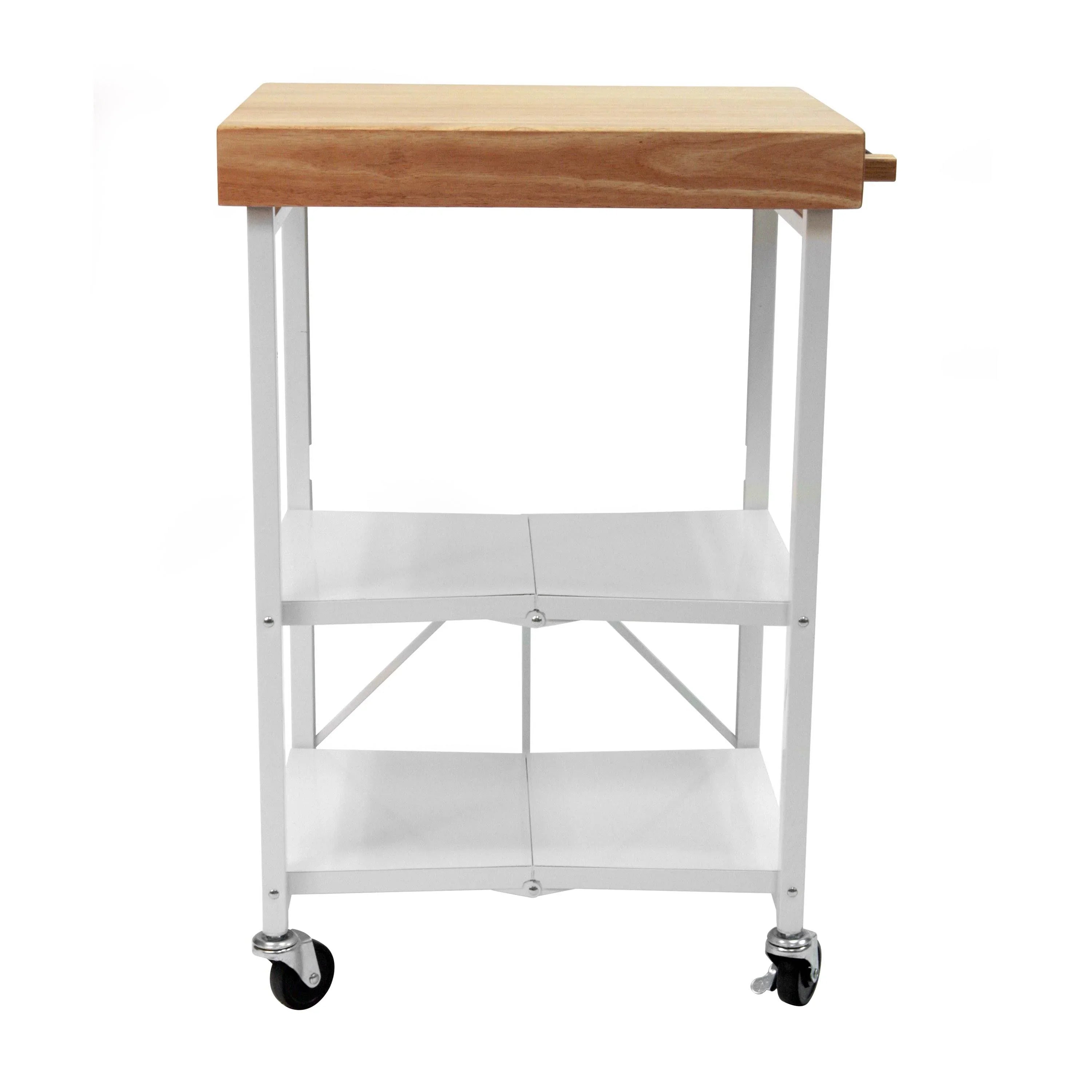 2026 New Origami Foldable Wheeled Portable Solid Wood Top Kitchen Island Bar Cart - Image 39