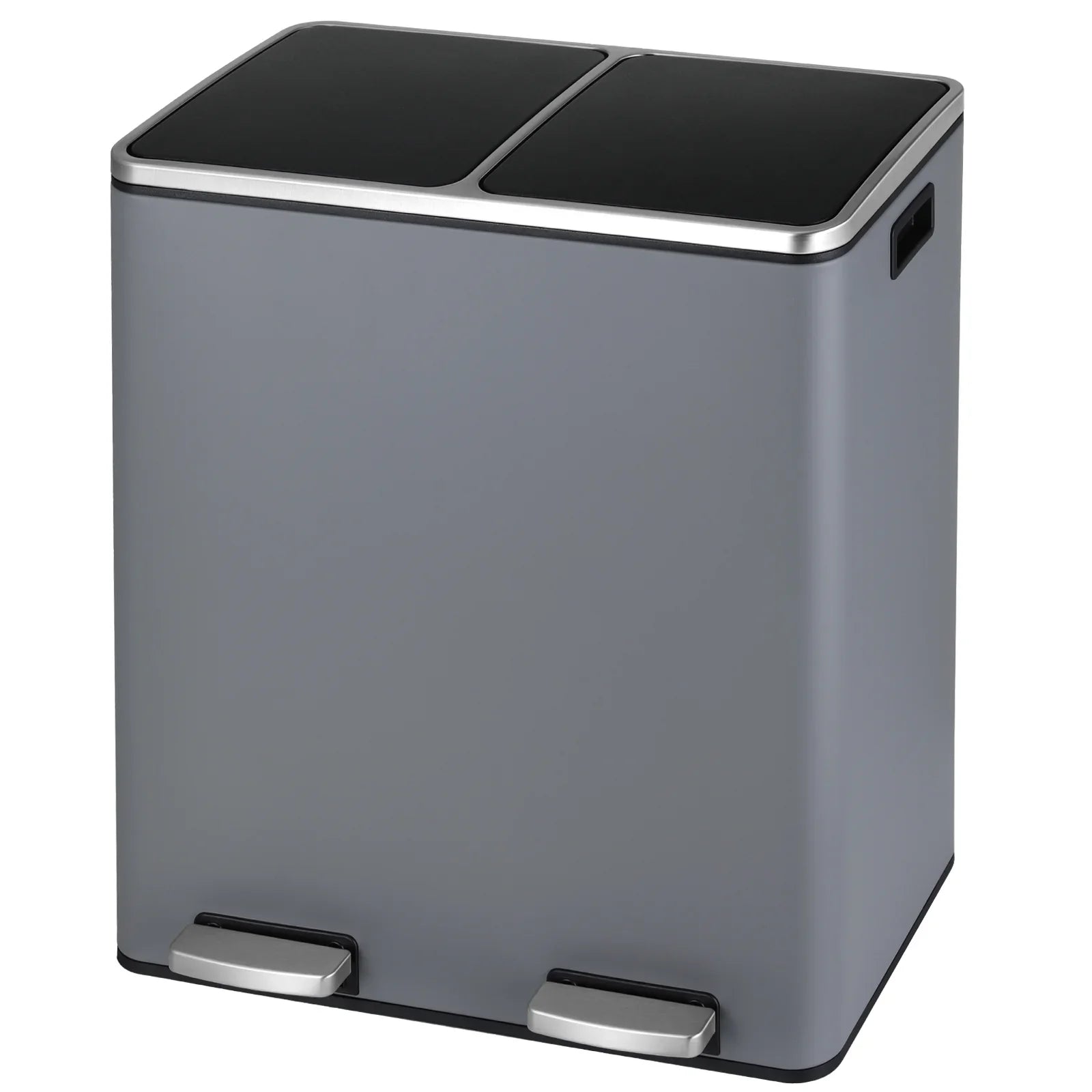 2026 New LAZY BUDDY Dual Garbage Can, Stainless Steel 16 Gallon Step Kitchen Trash Can with Soft-Close Lid, Double Compartment Garbage Recycling Bin - Image 34