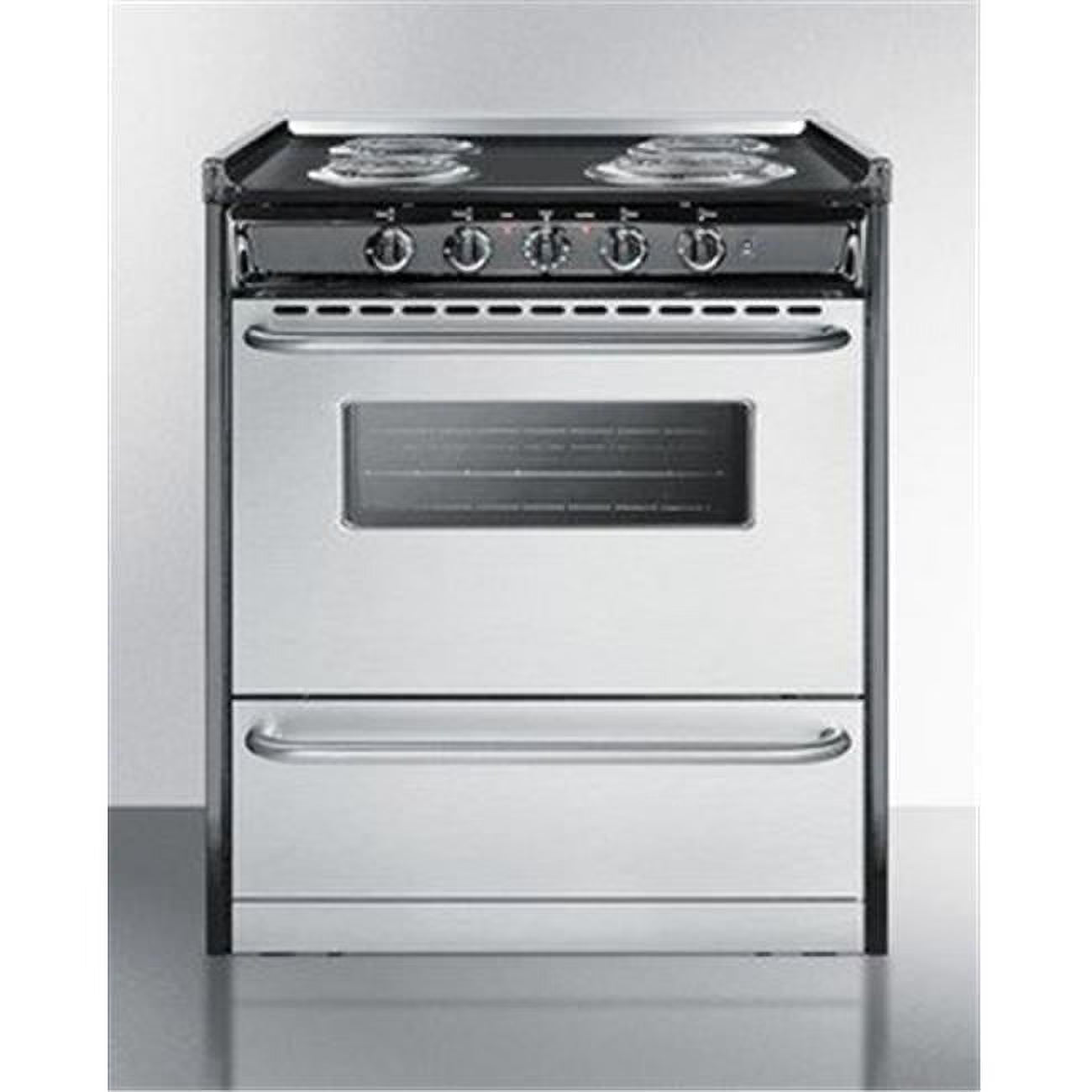 2026 New 30 in. Slide-In Electric Range with Stainless Steel Doors & Black Porcelain Top, Replaces TEM230R