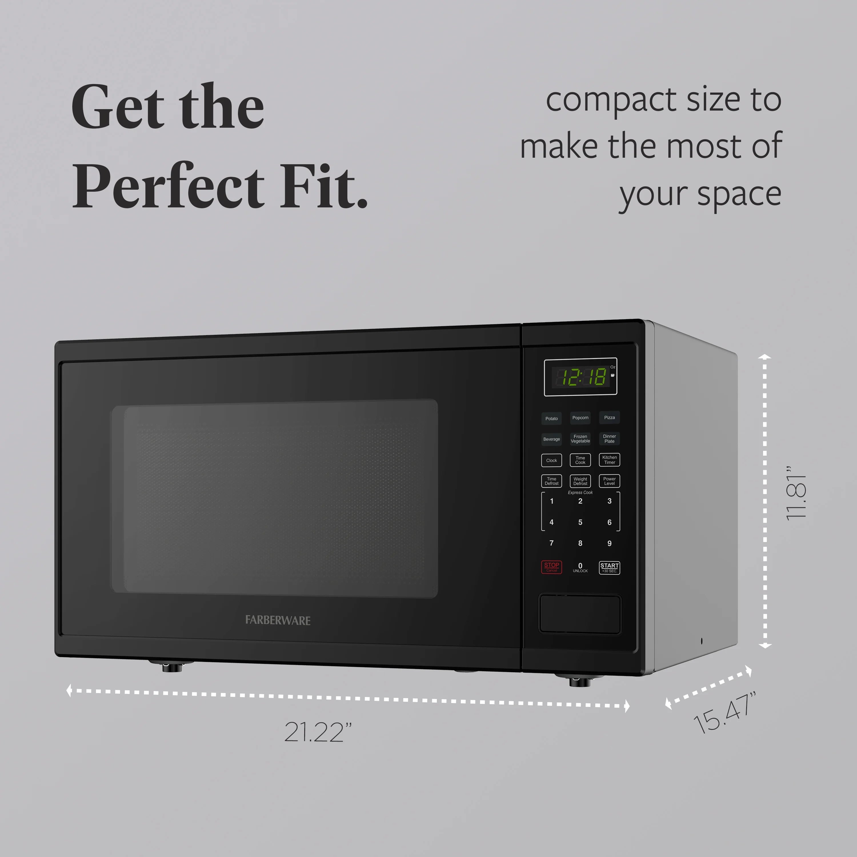 2026 New Farberware Countertop Microwave Ov 1100 Watts, 2.2 cu ft - Smart Sensor With LED Lighting and Child Lock - Perfect for Apartments and Dorms - Easy Clean Black Interior, Stainless Steel - Image 65