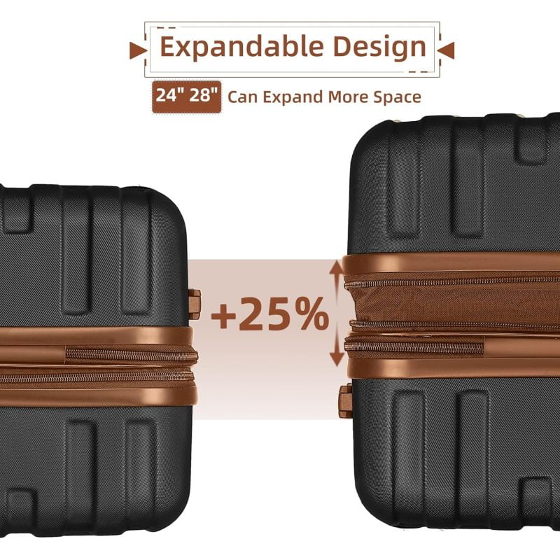 2026 New Luggage Sets 6 Piece with Duffel Bags, Hardside Expandable Suitcases with Spinner Wheels TSA Lock, Cream - Image 12