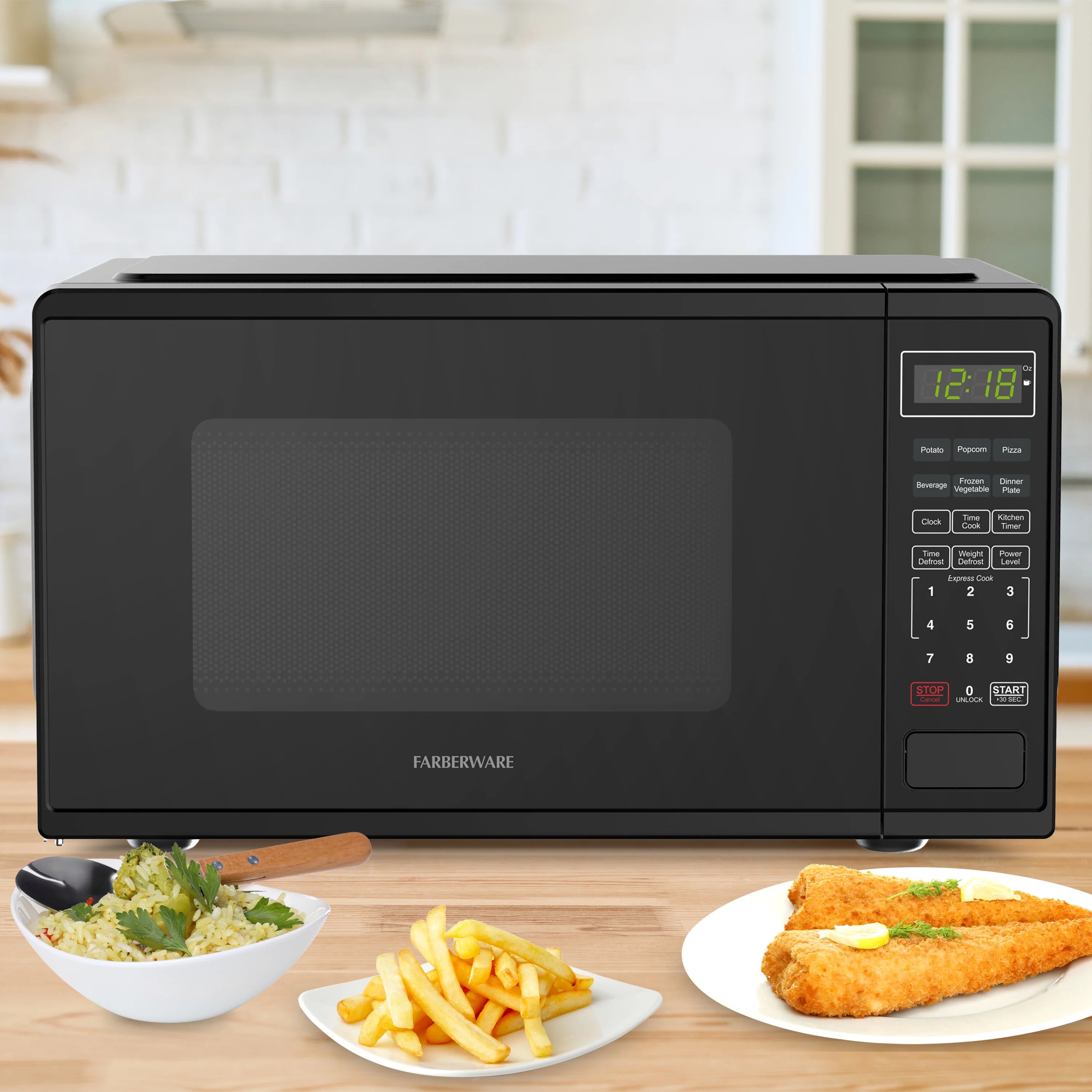 2026 New Farberware Countertop Microwave Ov 1100 Watts, 2.2 cu ft - Smart Sensor With LED Lighting and Child Lock - Perfect for Apartments and Dorms - Easy Clean Black Interior, Stainless Steel - Image 23