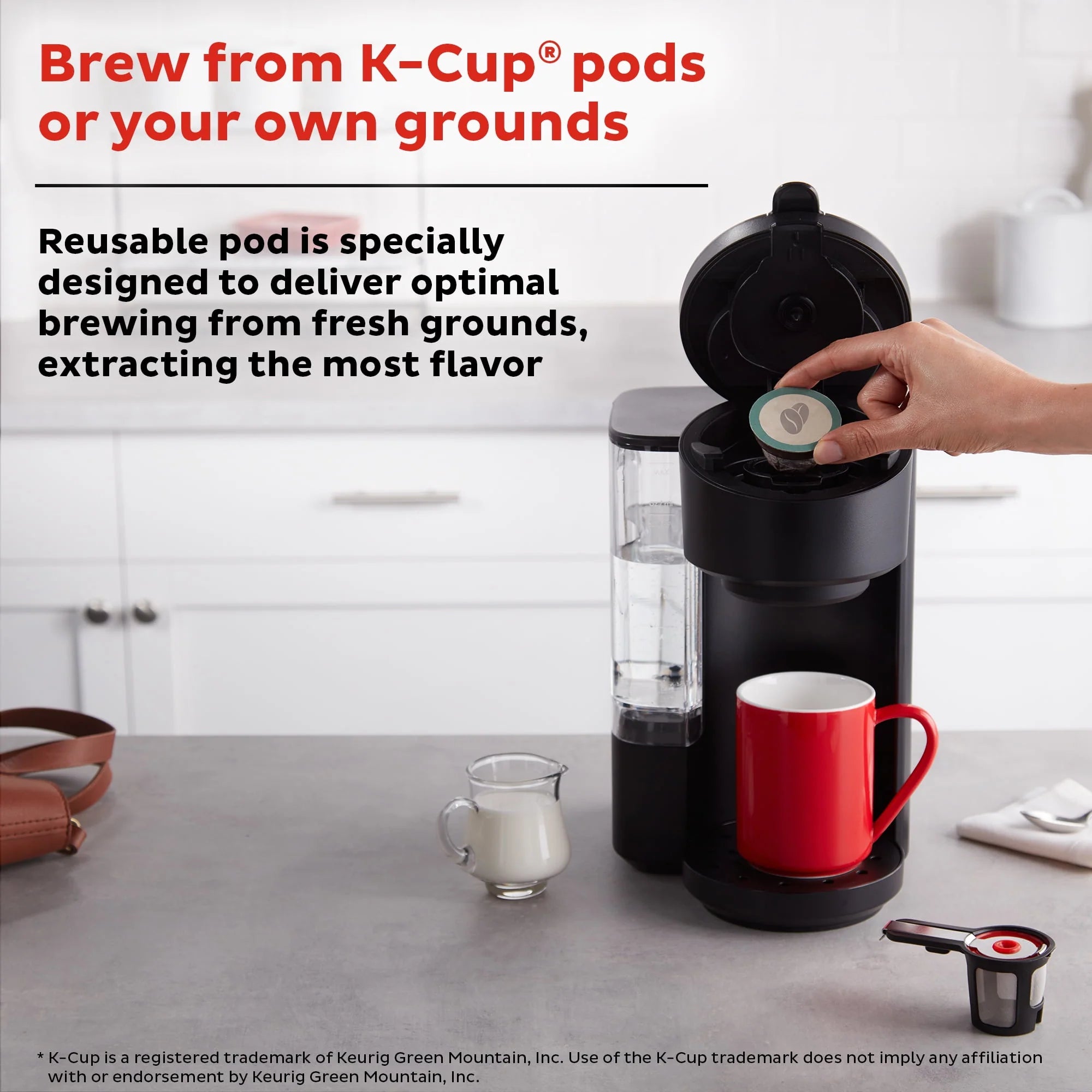 2026 New Instant Solo Café 2-in-1 Single Serve Coffee Maker for K-Cup Pods and Ground Coffee, Black - Image 3