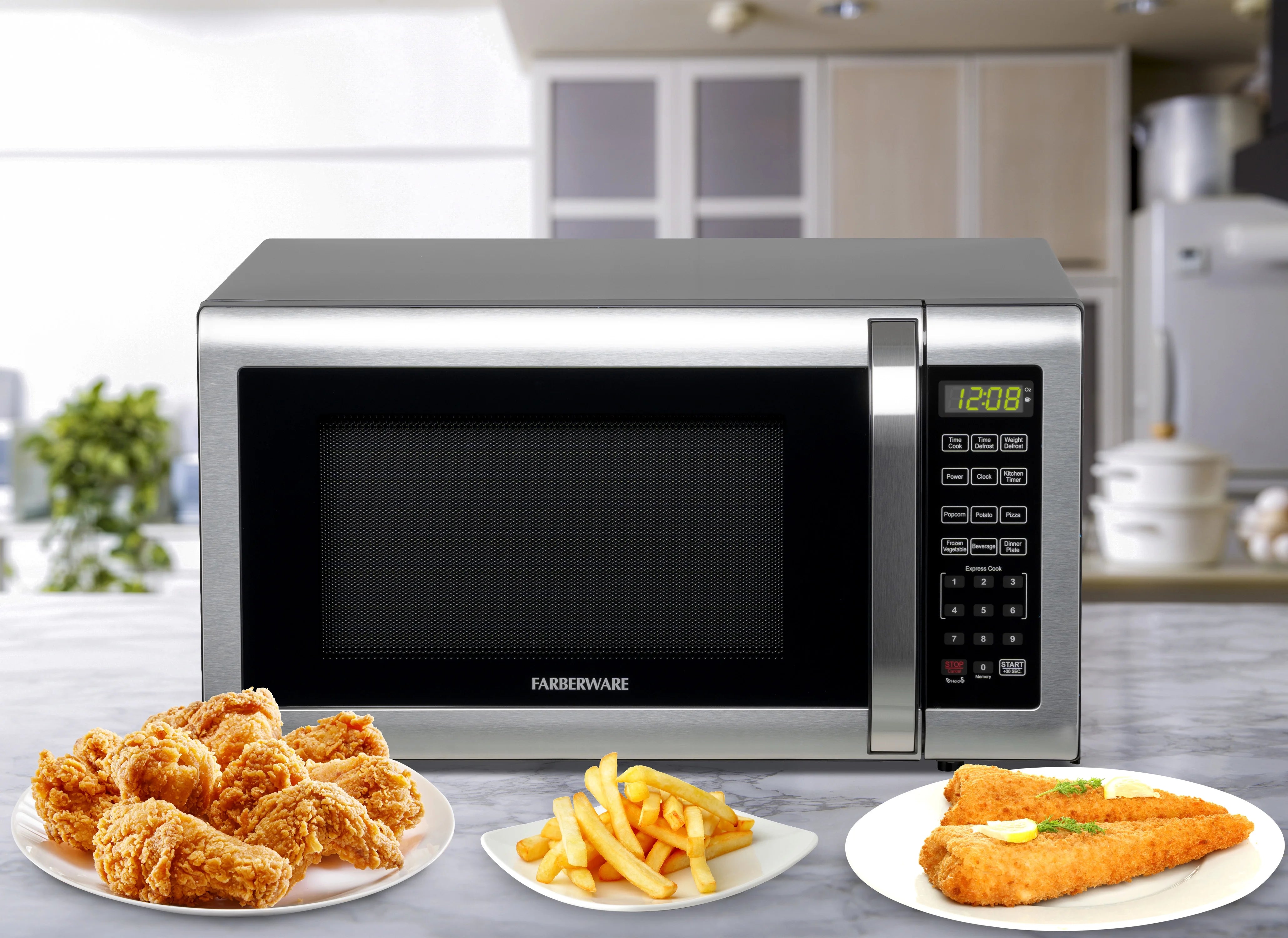 2026 New Farberware Countertop Microwave Ov 1100 Watts, 2.2 cu ft - Smart Sensor With LED Lighting and Child Lock - Perfect for Apartments and Dorms - Easy Clean Black Interior, Stainless Steel - Image 43