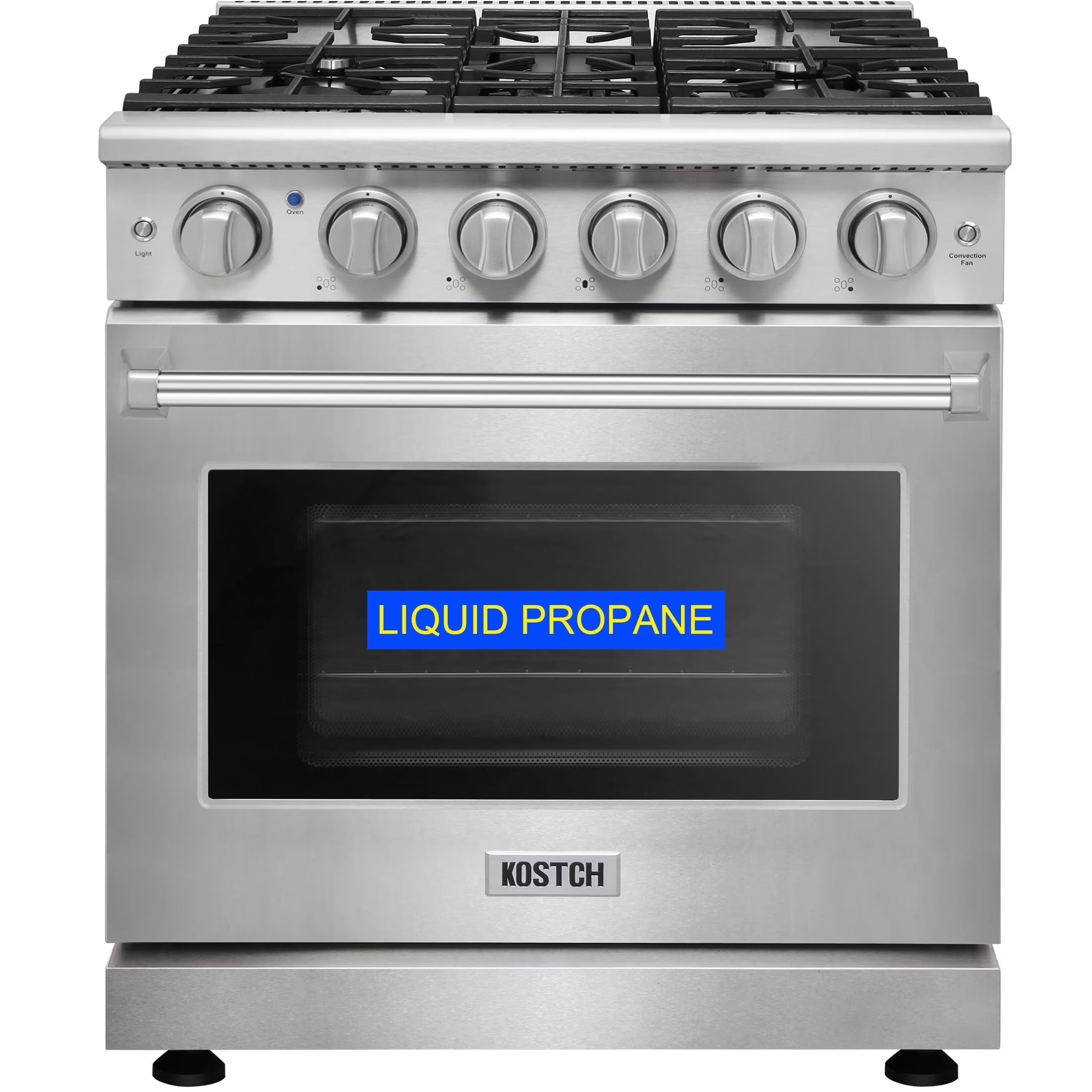 2026 New KOSTCH 30-in 5 burners 4.55-cu ft Convection Oven Freestanding Liquid Propane Gas Range ( Stainless steel )