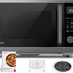 2026 New TOSHIBA 8-in-1 Countertop Microwave Oven with Air Fryer, Convection, Child-Lock, 1.0 Cu Ft, Black