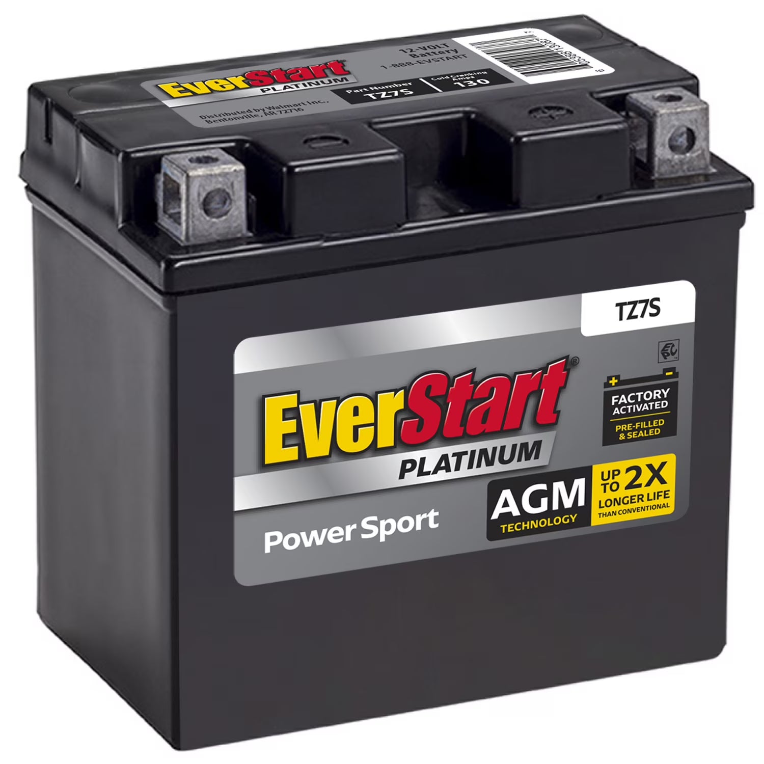 2026 New EverStart Platinum AGM Power Sport Battery, Group Size TZ7S 12 Volt, 130 CCA