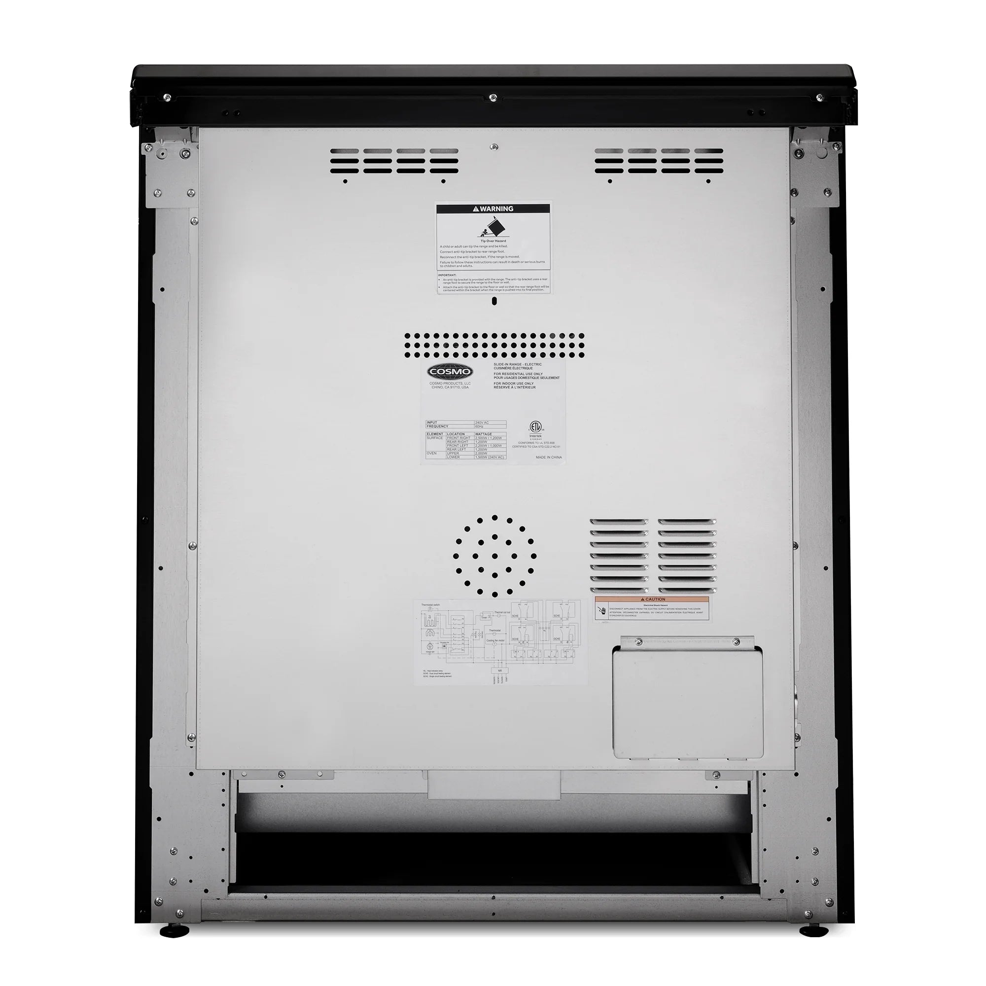2026 New Cosmo 30 in. Stellar Collection 5.0 cu. ft. Electric Range with 4 Burner Glass Cooktop and Convection Oven in Stainless Steel - Image 11