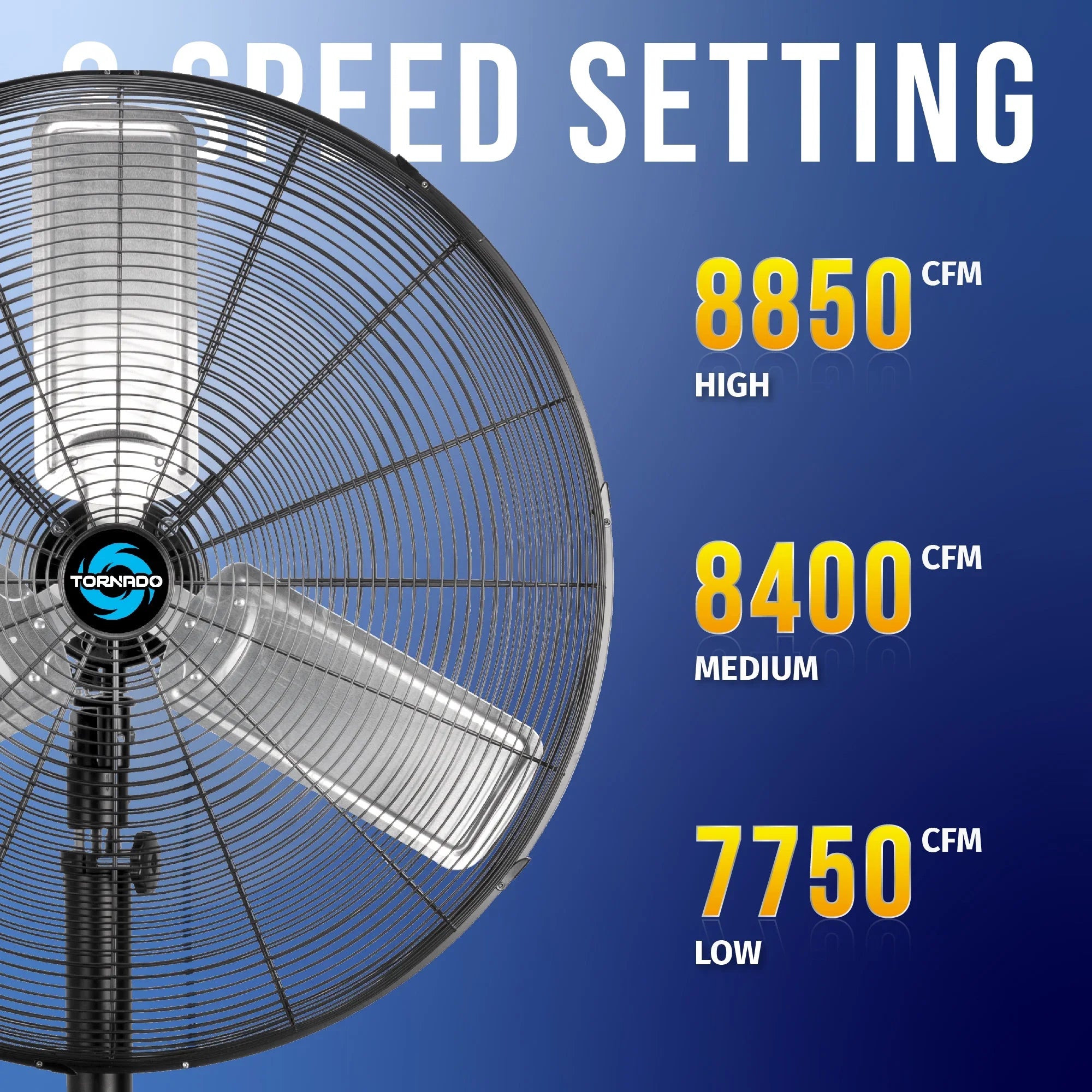 2026 New Tornado - 20 Inch High Velocity Metal Oscillating Pedestal Fan - Commercial, Industrial Use Water-Resistant - Image 33