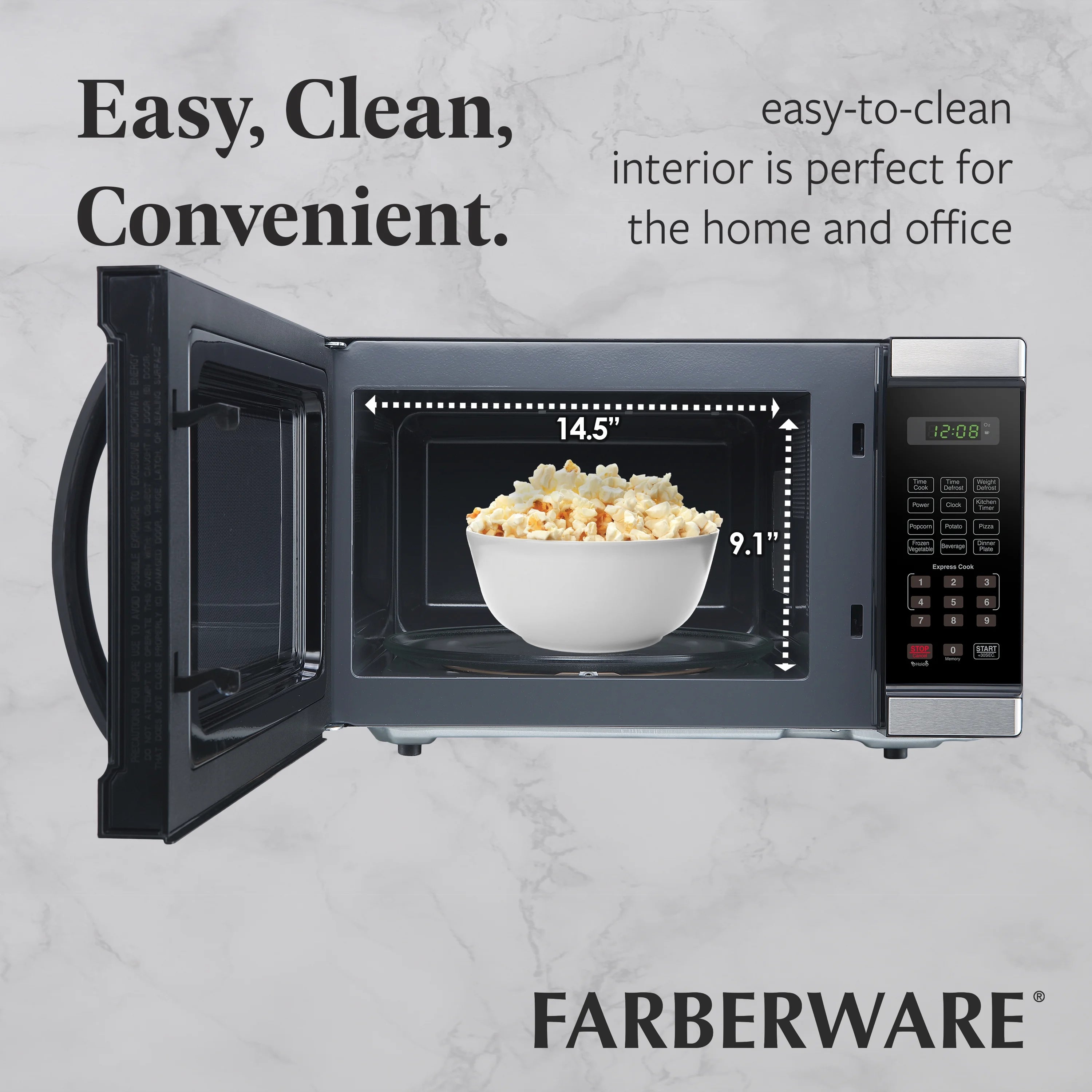 2026 New Farberware Countertop Microwave Ov 1100 Watts, 2.2 cu ft - Smart Sensor With LED Lighting and Child Lock - Perfect for Apartments and Dorms - Easy Clean Black Interior, Stainless Steel - Image 62