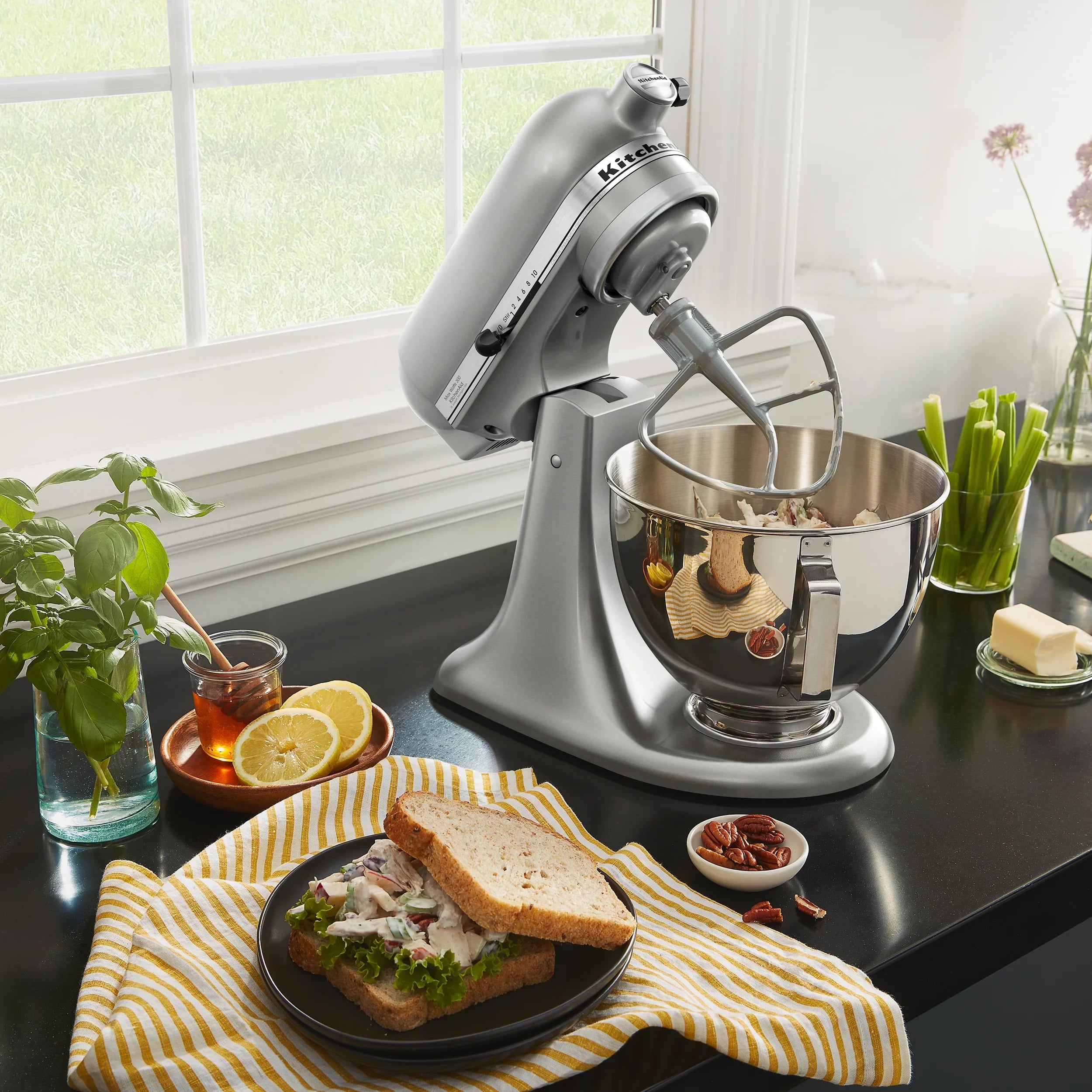 2026 New KitchenAid Deluxe Series 4.5 Quart Tilt-Head Stand Mixer with Stainless Bowl, Contour Silver, KSM97CU - Image 10