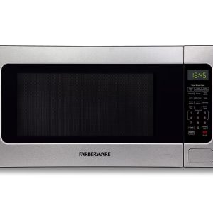 2026 New Farberware Countertop Microwave Ov 1100 Watts, 2.2 cu ft - Smart Sensor With LED Lighting and Child Lock - Perfect for Apartments and Dorms - Easy Clean Black Interior, Stainless Steel