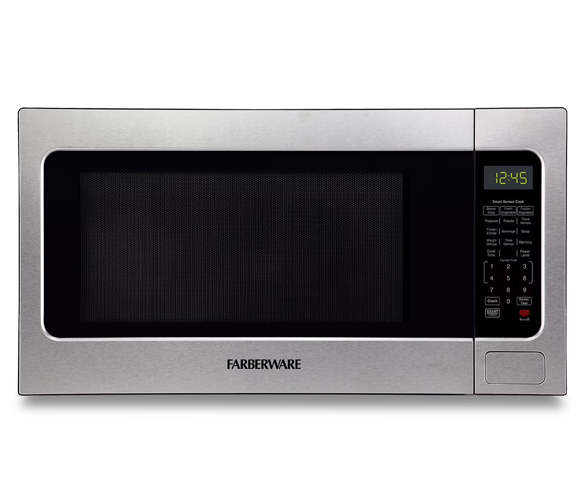 2026 New Farberware Countertop Microwave Ov 1100 Watts, 2.2 cu ft - Smart Sensor With LED Lighting and Child Lock - Perfect for Apartments and Dorms - Easy Clean Black Interior, Stainless Steel