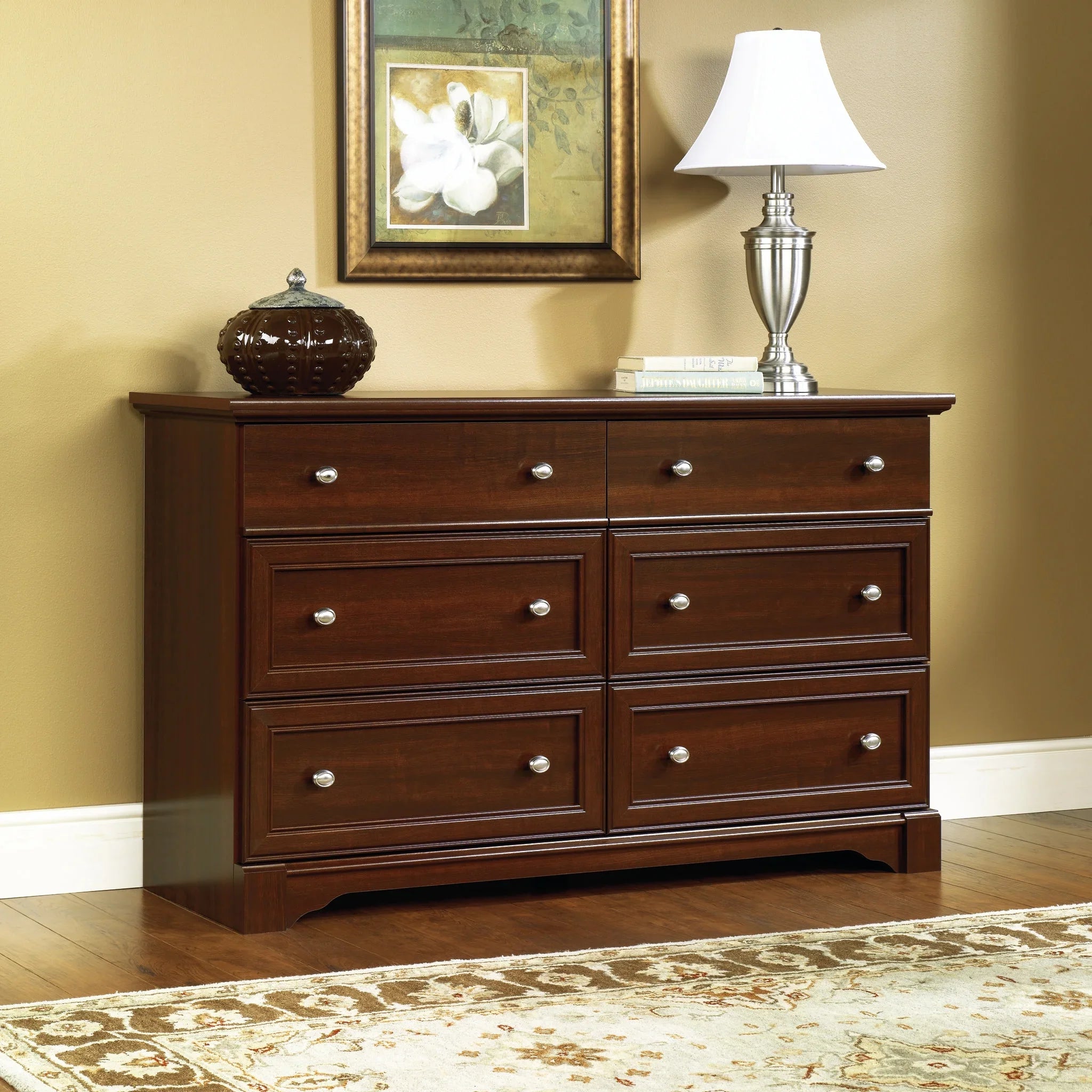 2026 New Sauder Palladia 6-Drawer Bedroom Dresser, Vintage Oak Finish - Image 13